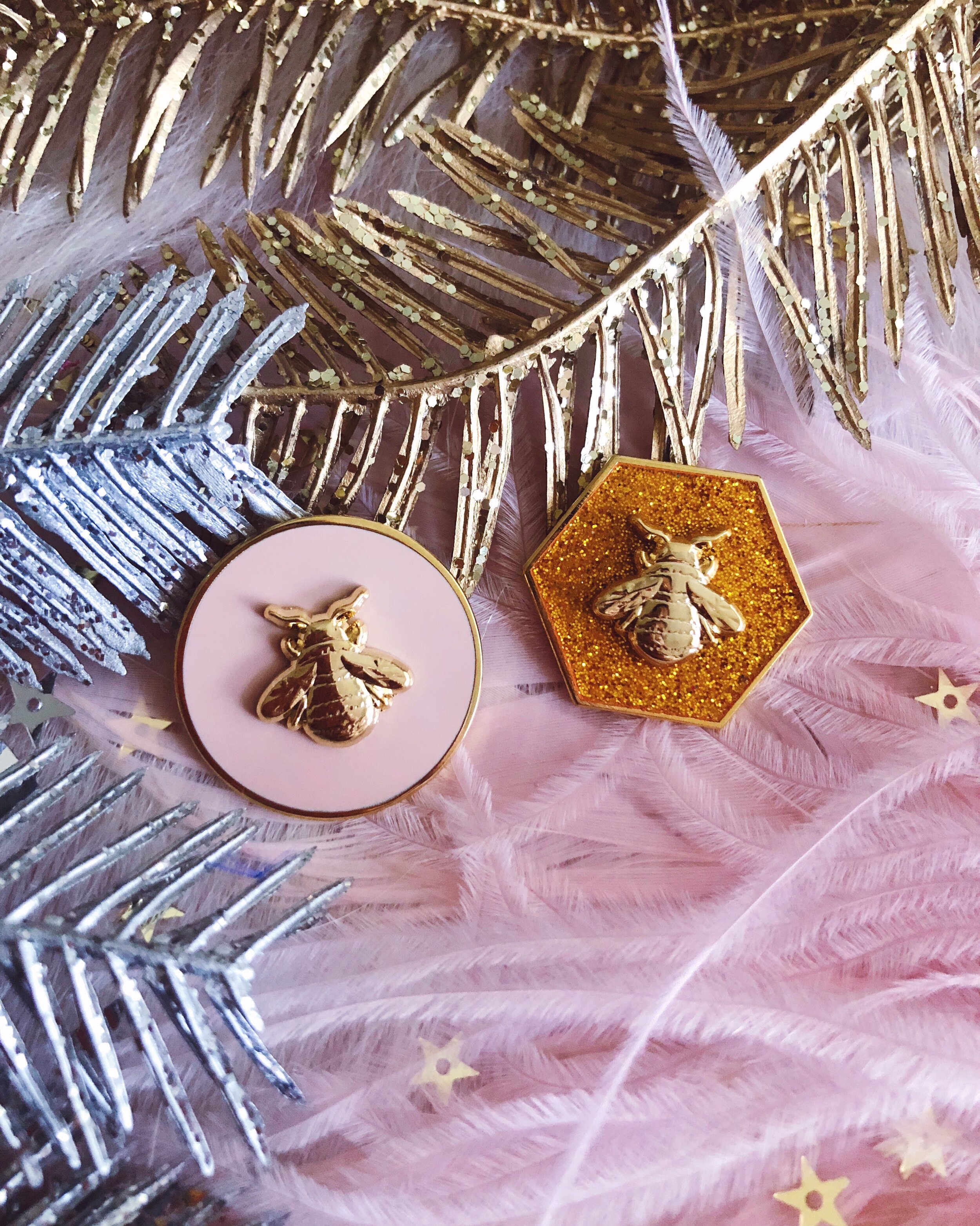 pink bee badge 3d gold hard enamel lapel animal nature bees pin by lilly baik.