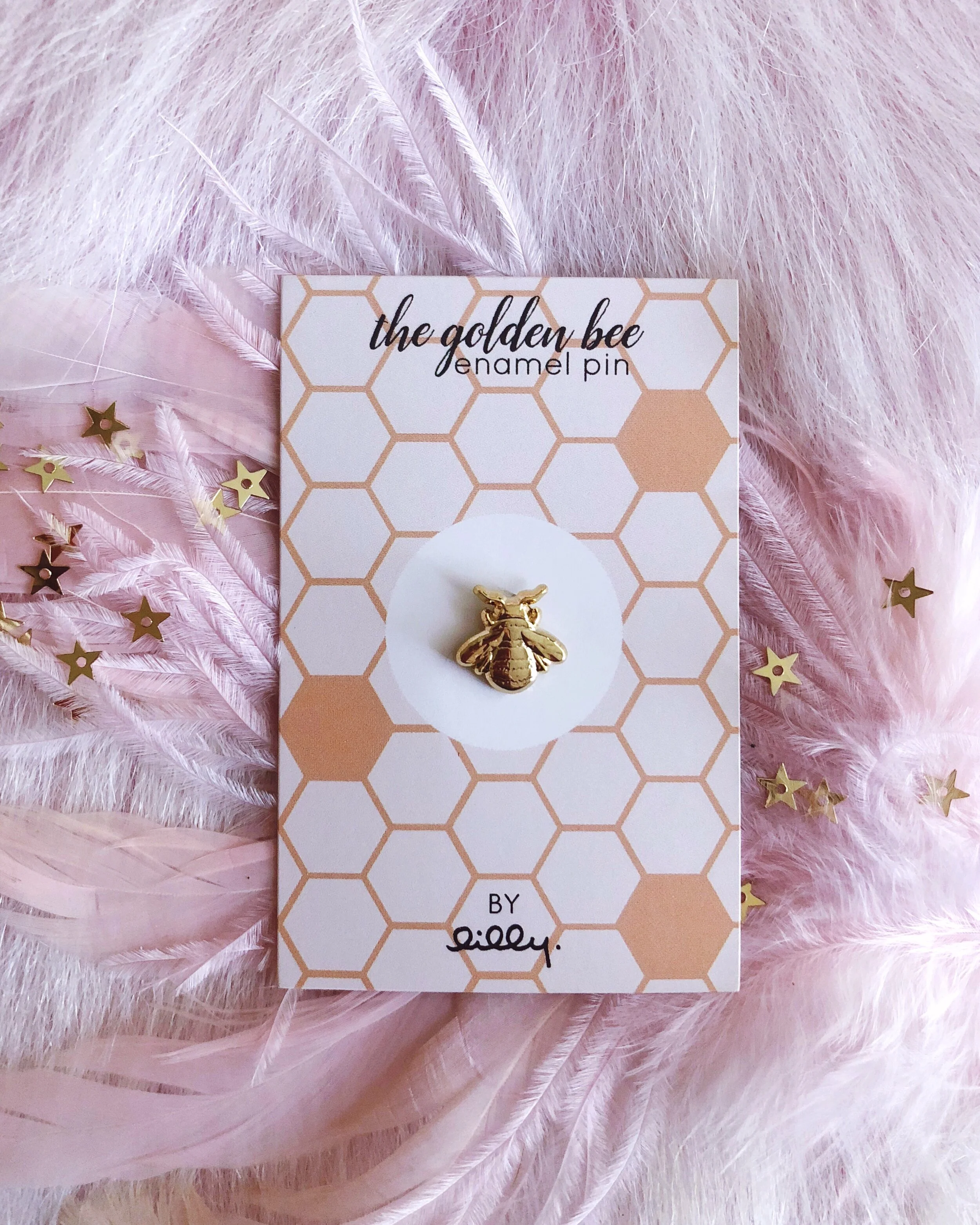 the golden bee 3d gold enamel pin mini tiny cute pretty honeybee brooch accessory by lilly baik.