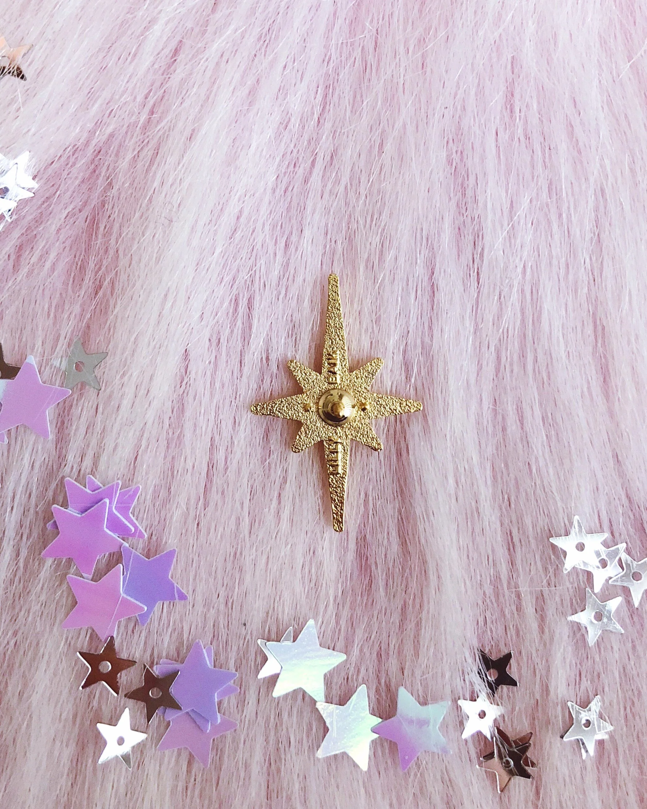 starburst opal rose pink gold star cute pretty hard enamel pin by lilly baik.