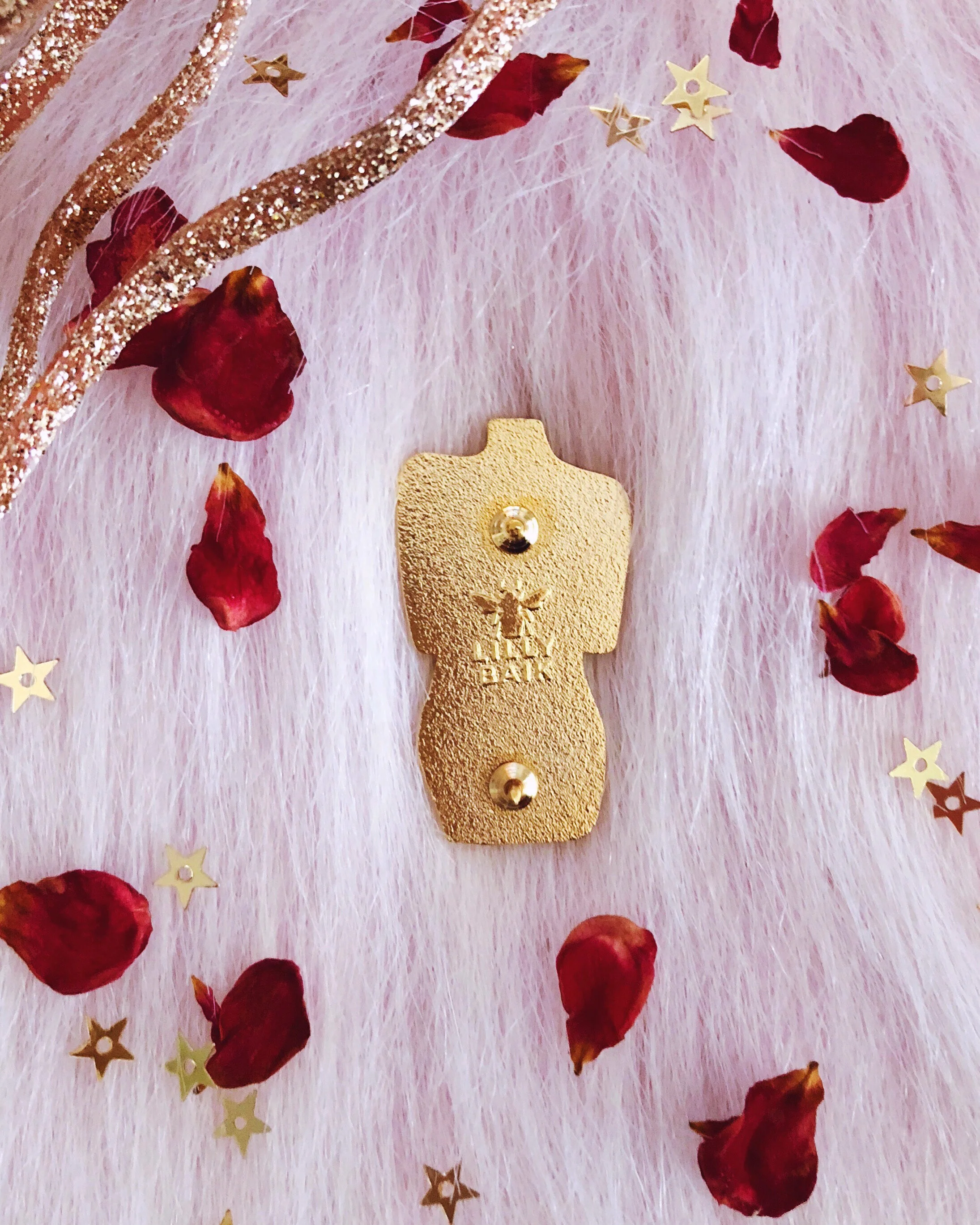 venus 3d enamel pin gold female form woman body vase renaissance sculpture art lapel pin by lilly baik.