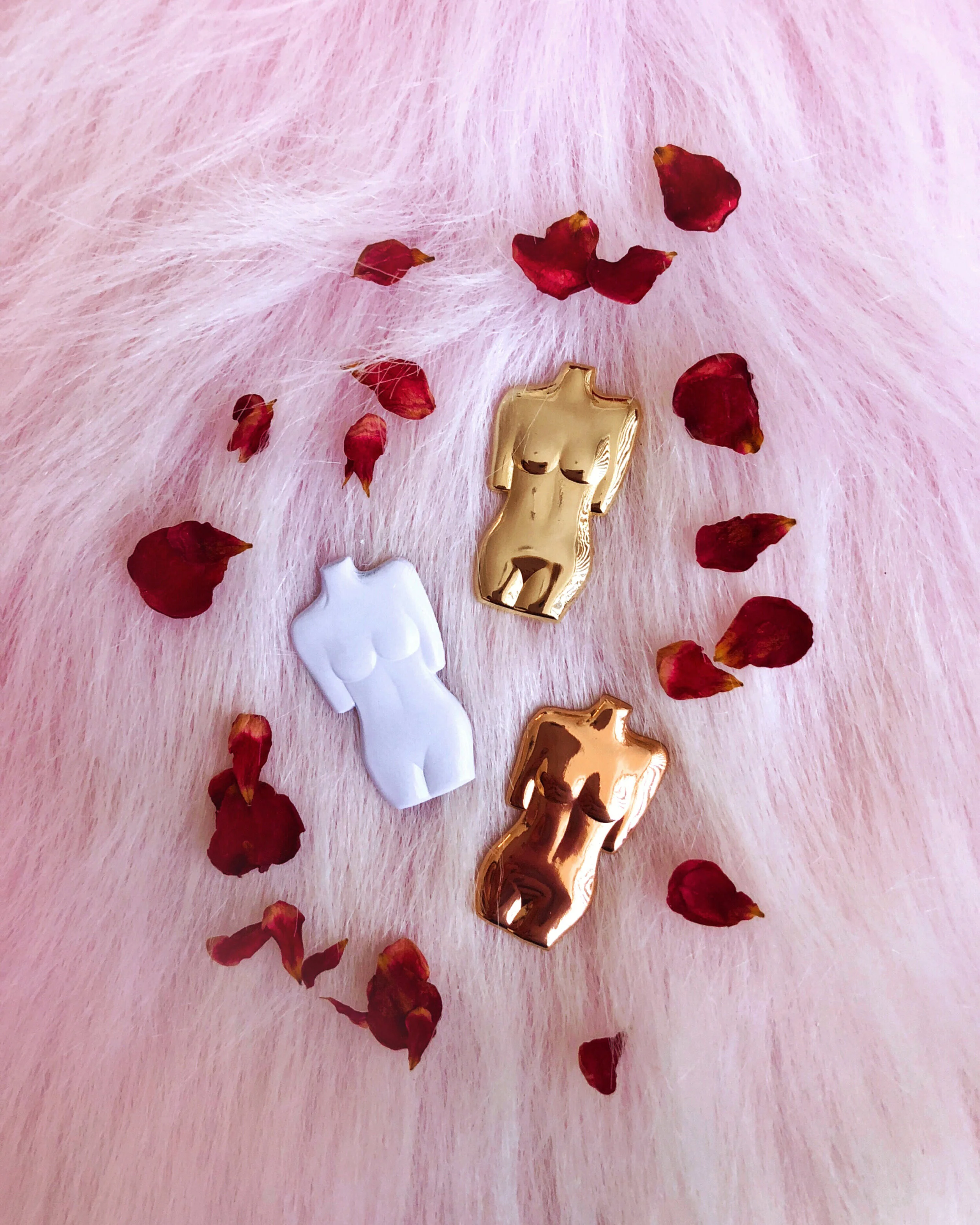 venus 3d enamel pin gold rose white porcelain female form woman body vase renaissance sculpture art lapel pin bundle deal pack by lilly baik.