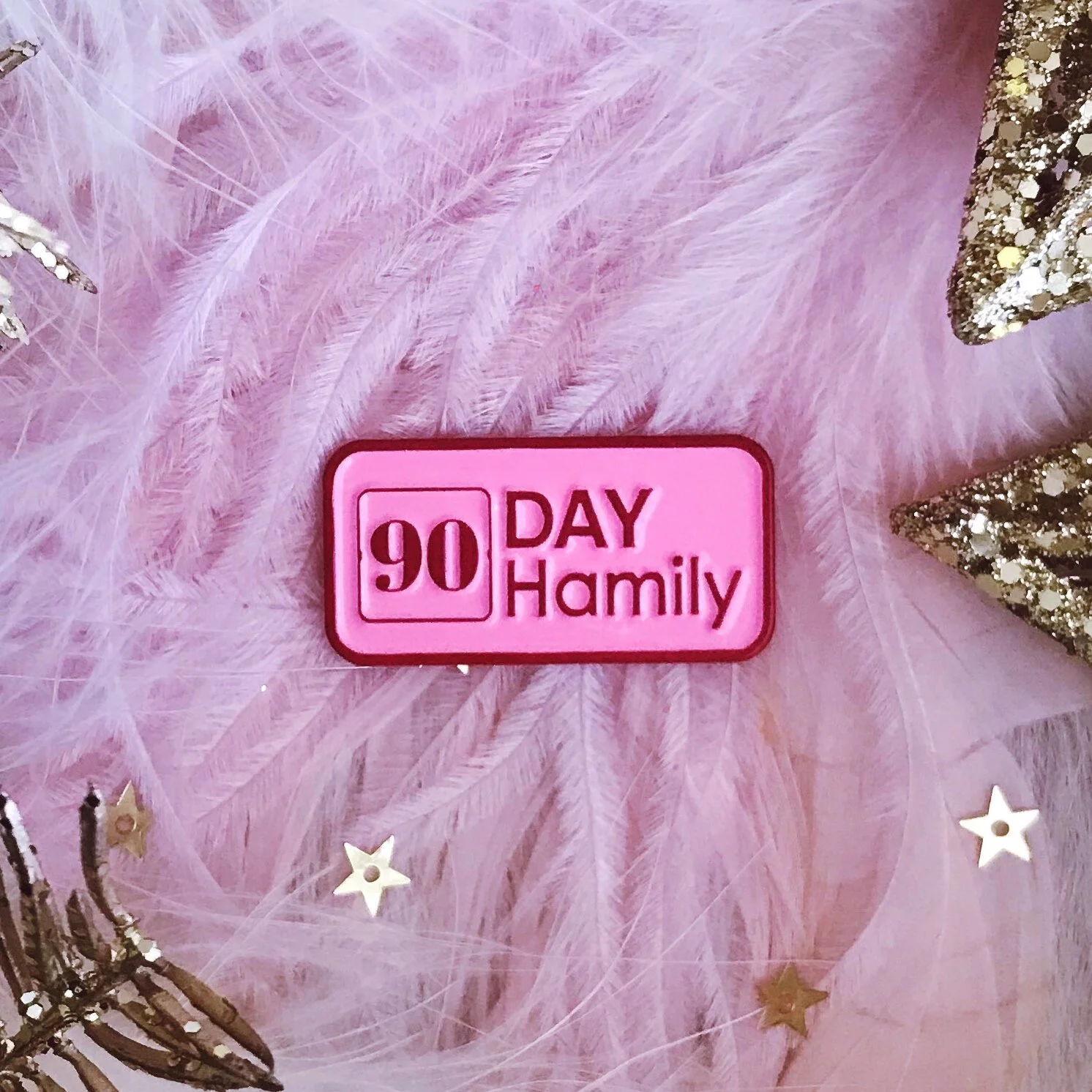 90 day hamily soft enamel pink red 90 day fiance member badge by lilly baik.
