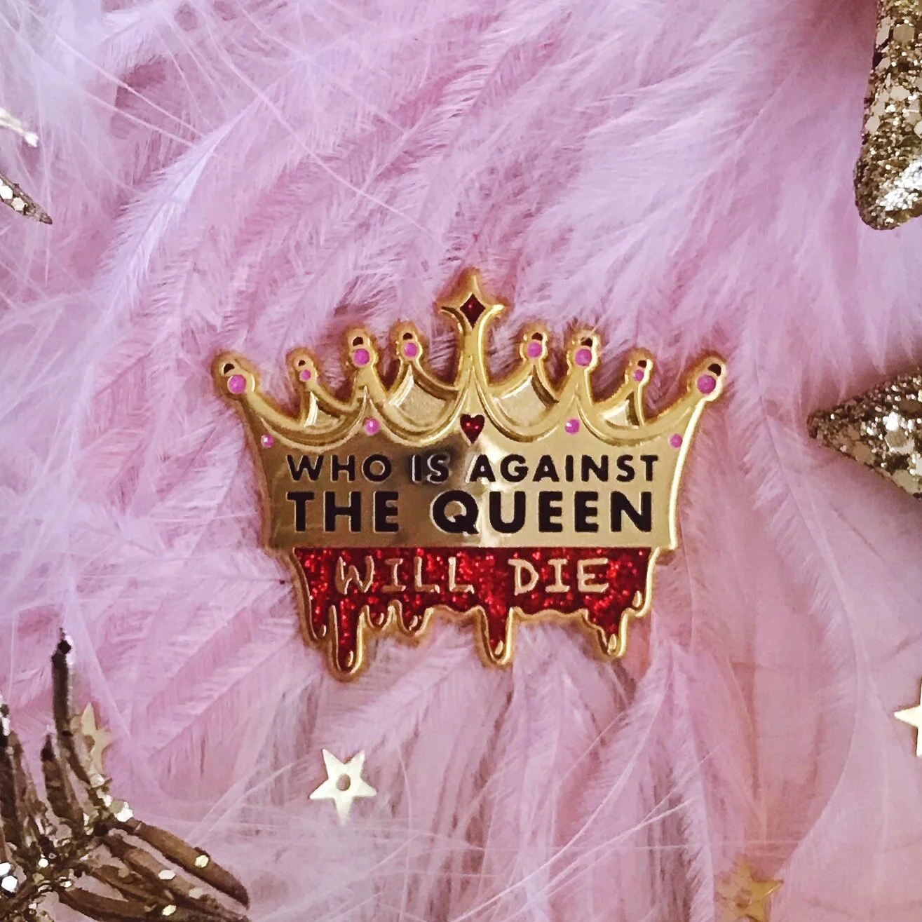 who is against the queen will die 90 day fiance larissa crown hard enamel pin by lilly baik.