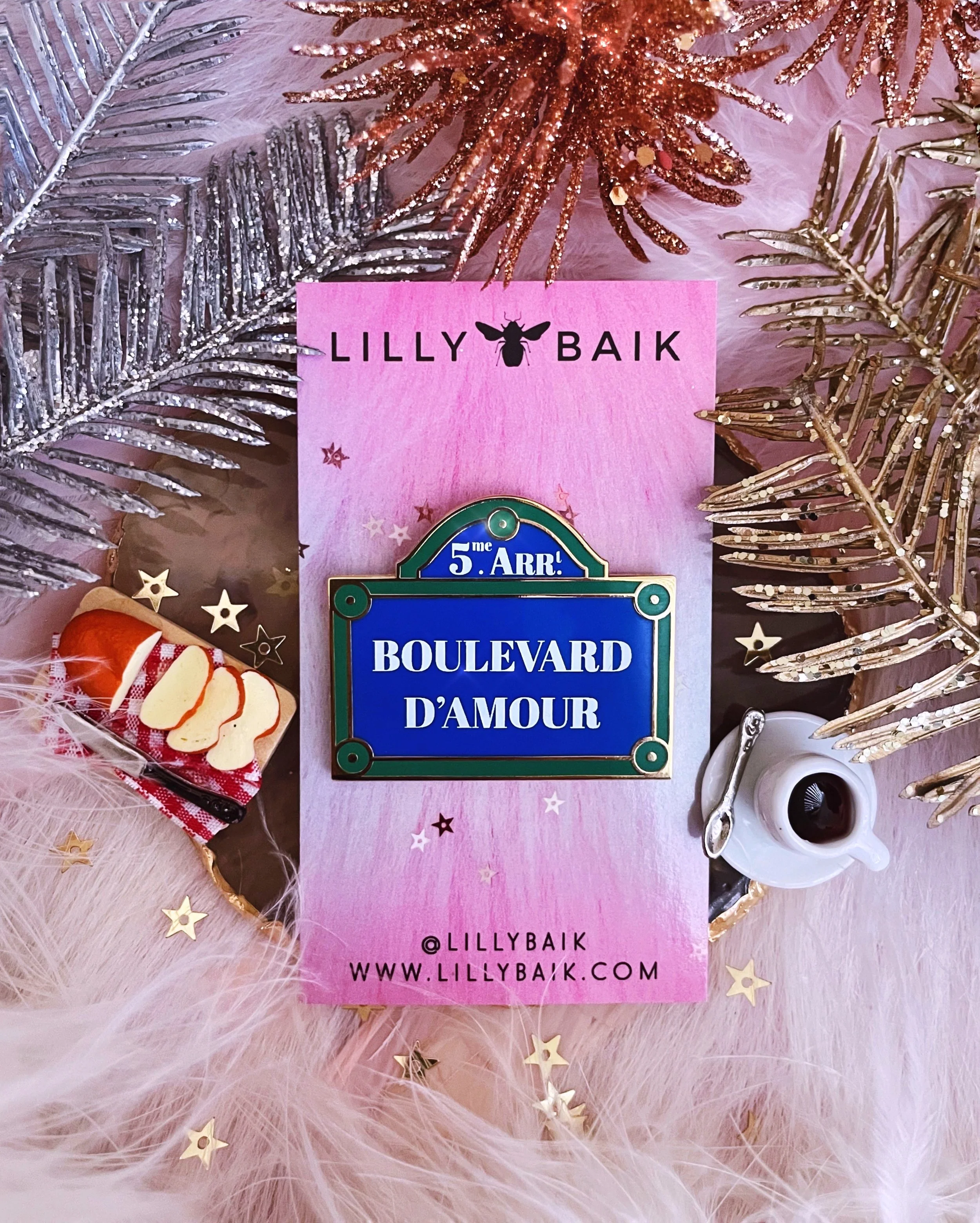 boulevard d'amour paris parisian french street sign hard enamel pin by lilly baik.