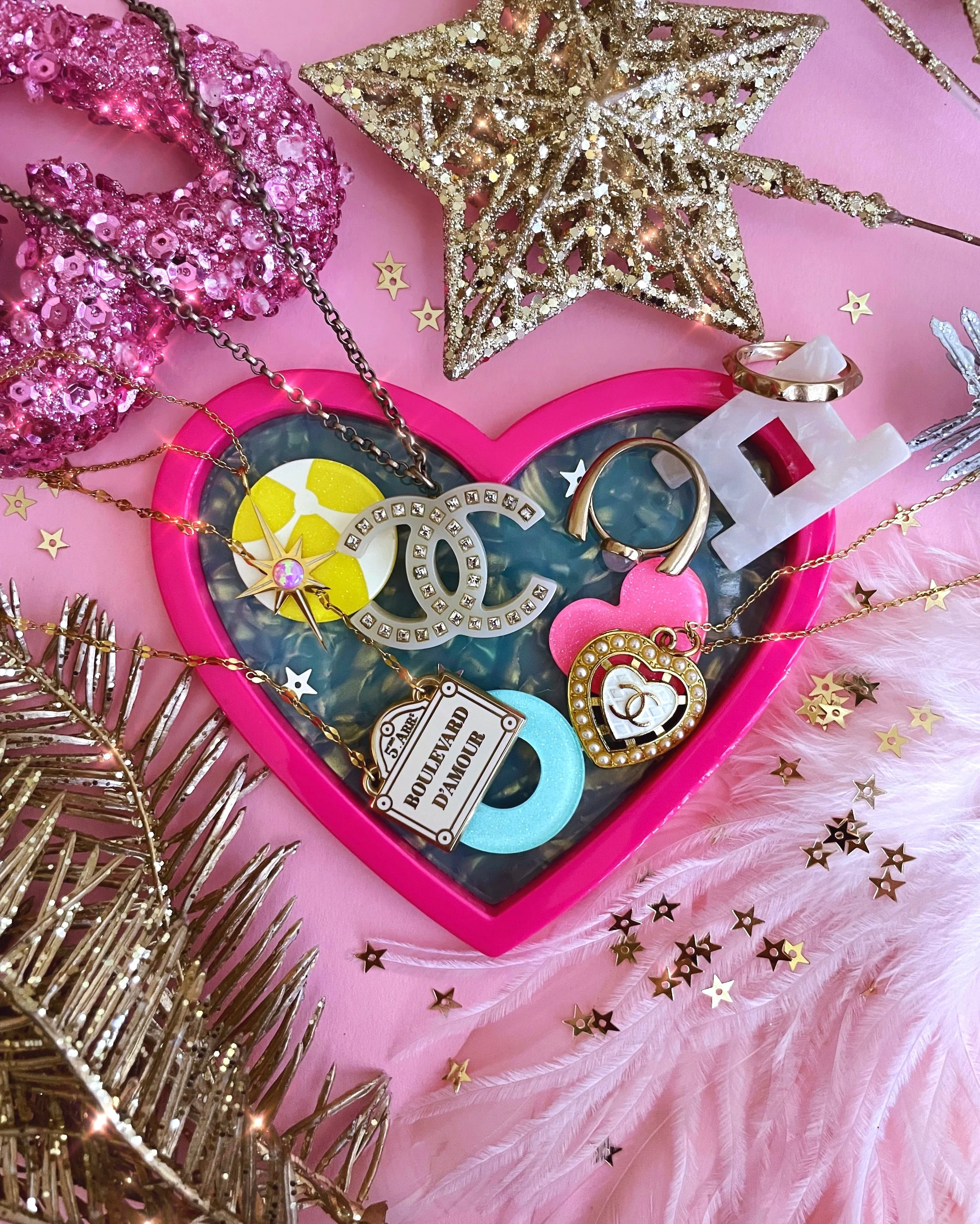 dream pool jewelry dish, heart-shaped love swimming pool barbie pink barbiecore ring tray by lilly baik.