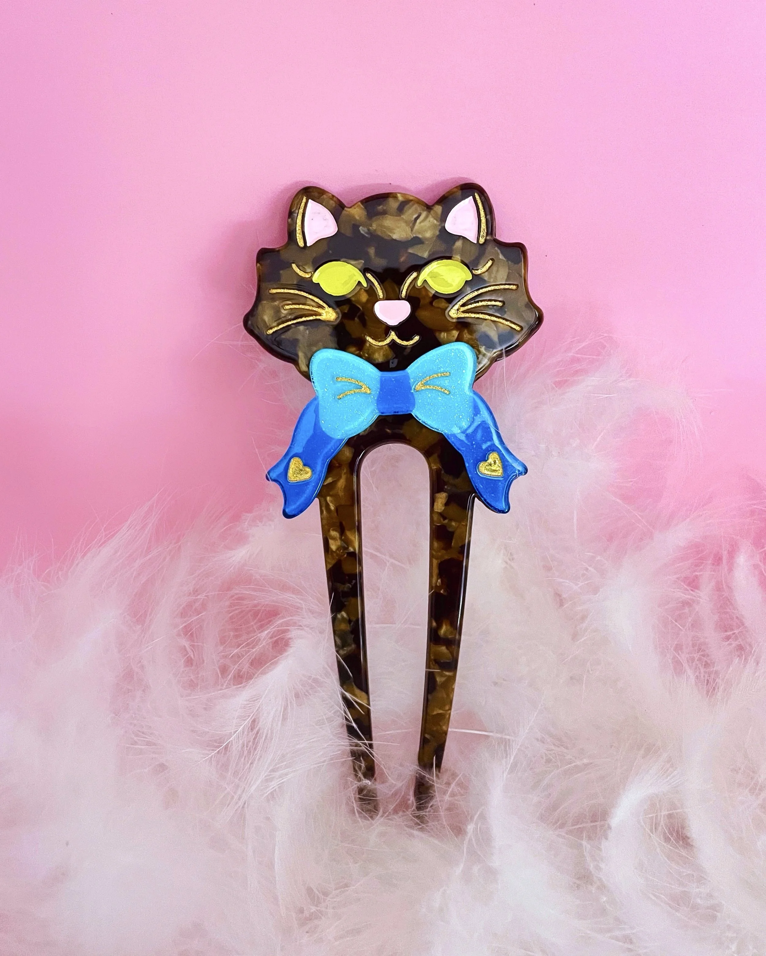 fancy cat french hair pin tortoiseshell flat.JPEG