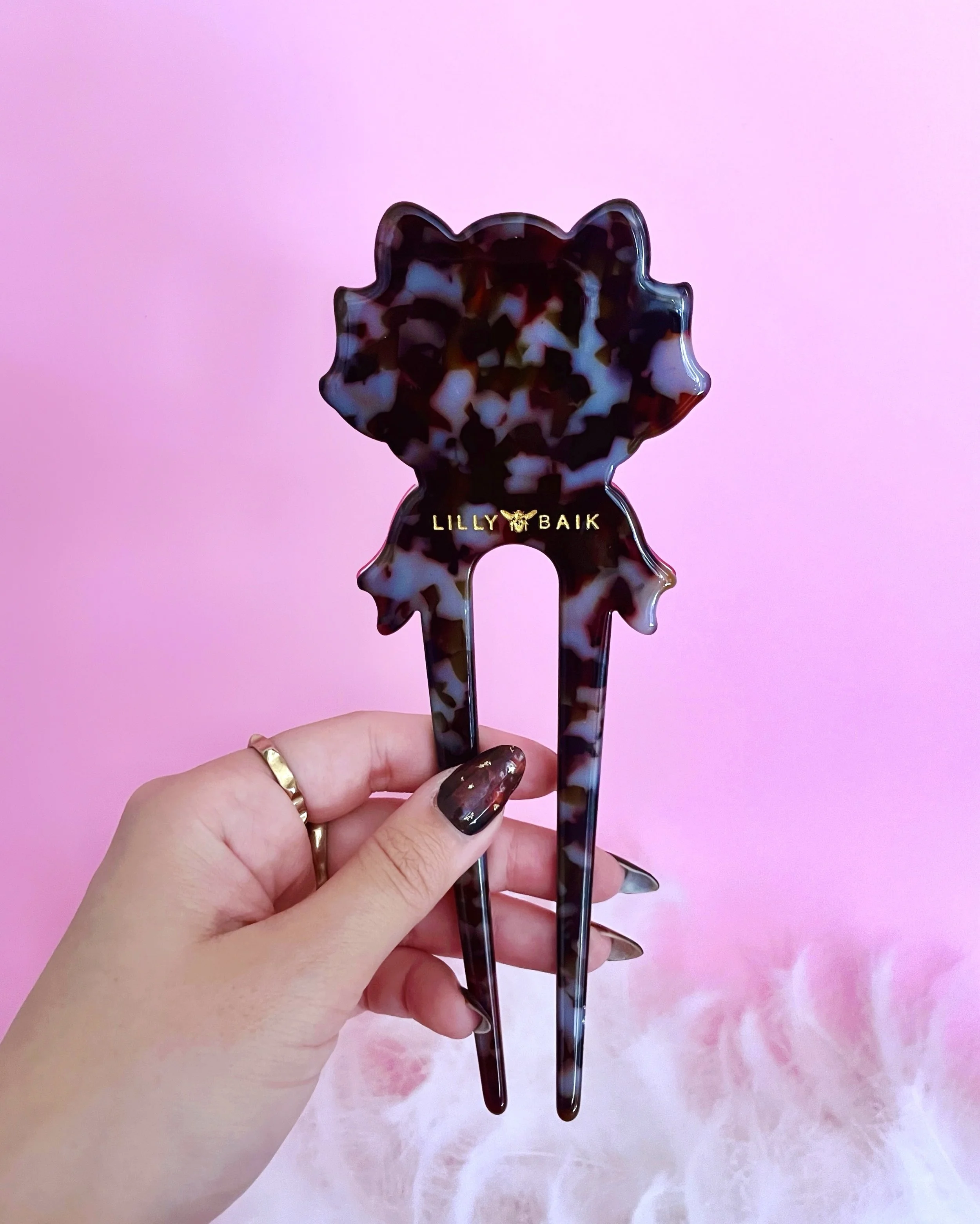 fancy cat french hair pin calico back.JPEG