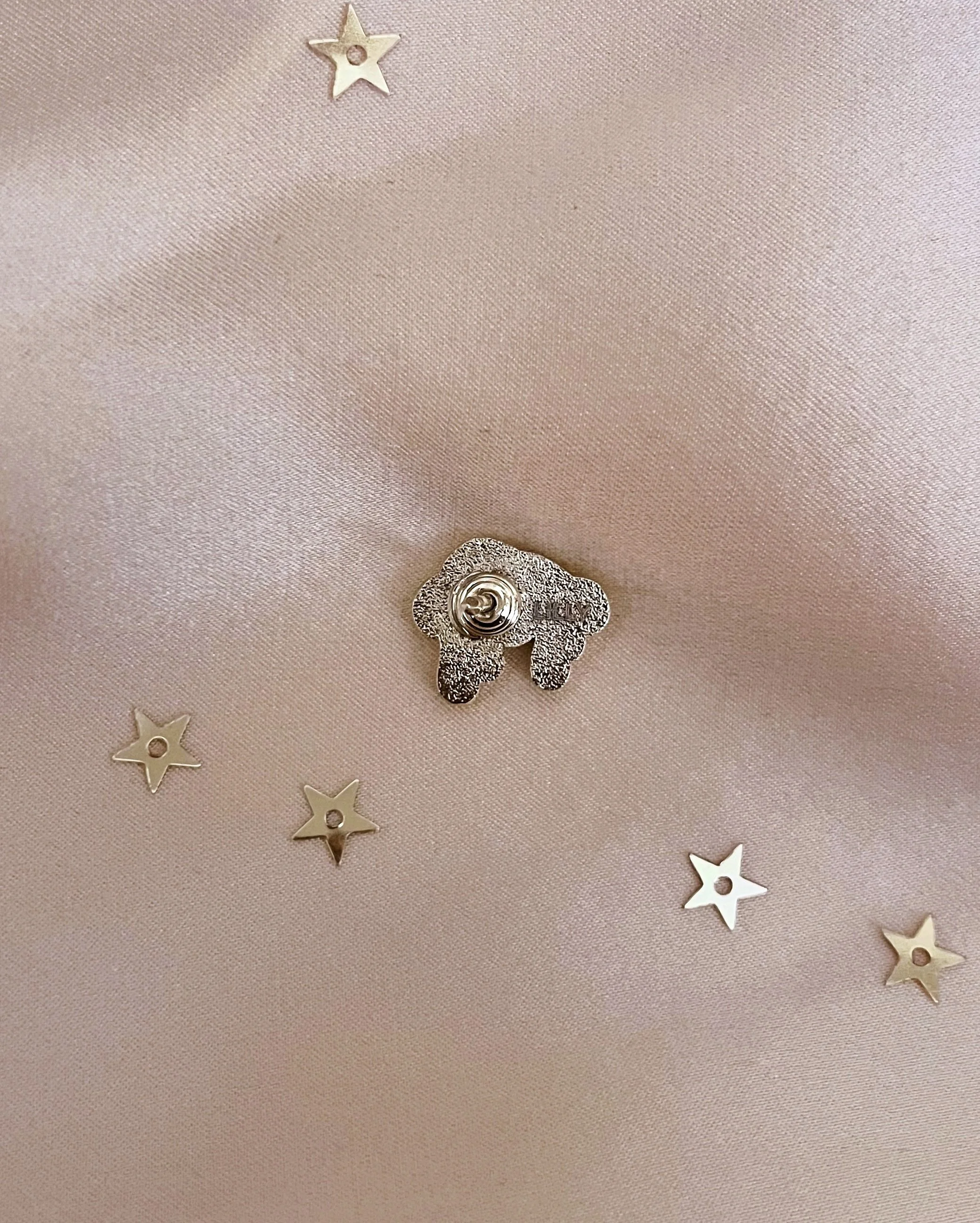 tiny honey cloud pearlescent glitter mini board filler enamel pin by lilly baik.