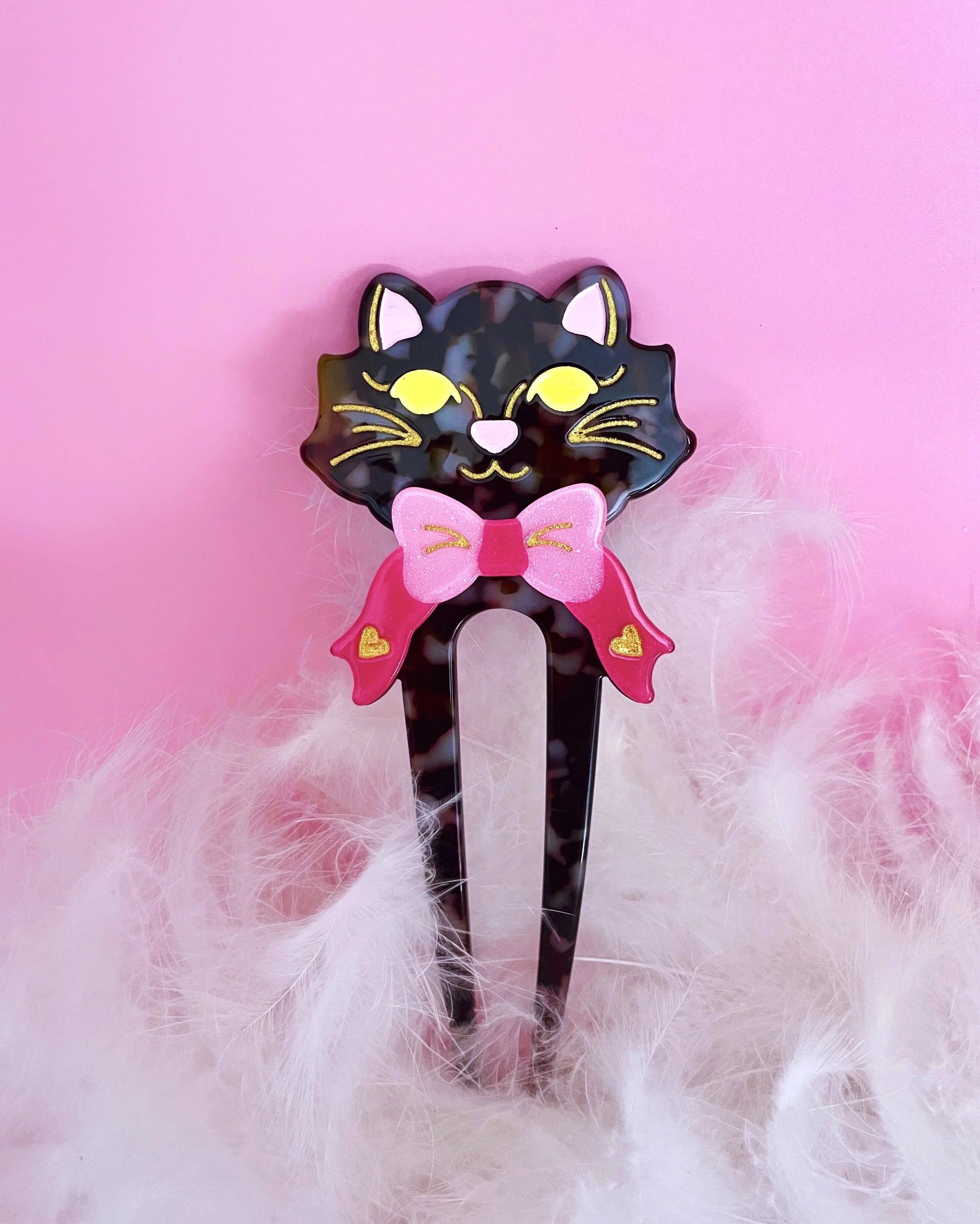 fancy cat french hair pin calico flat.JPEG