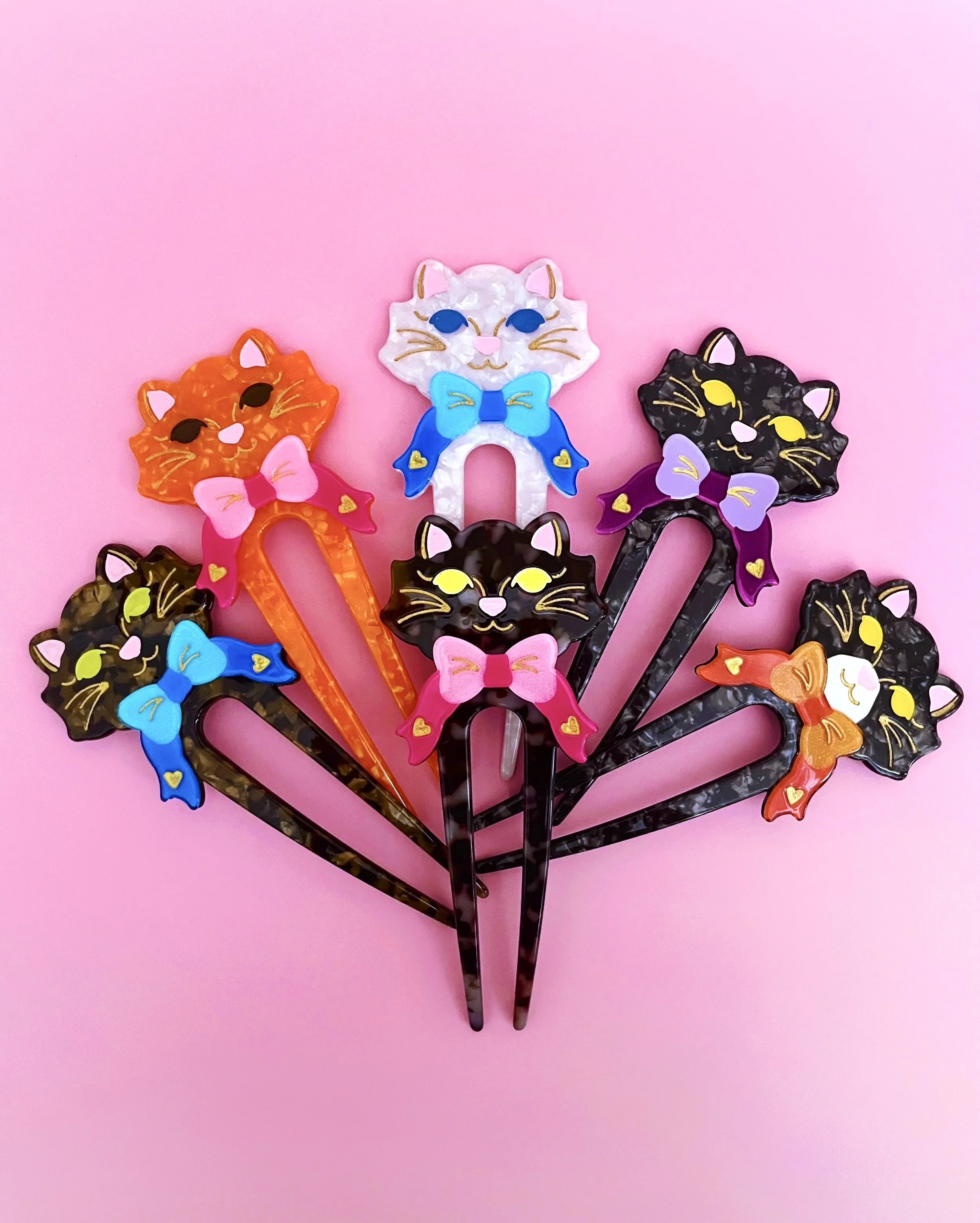 fancy cat french hair pin group.JPEG