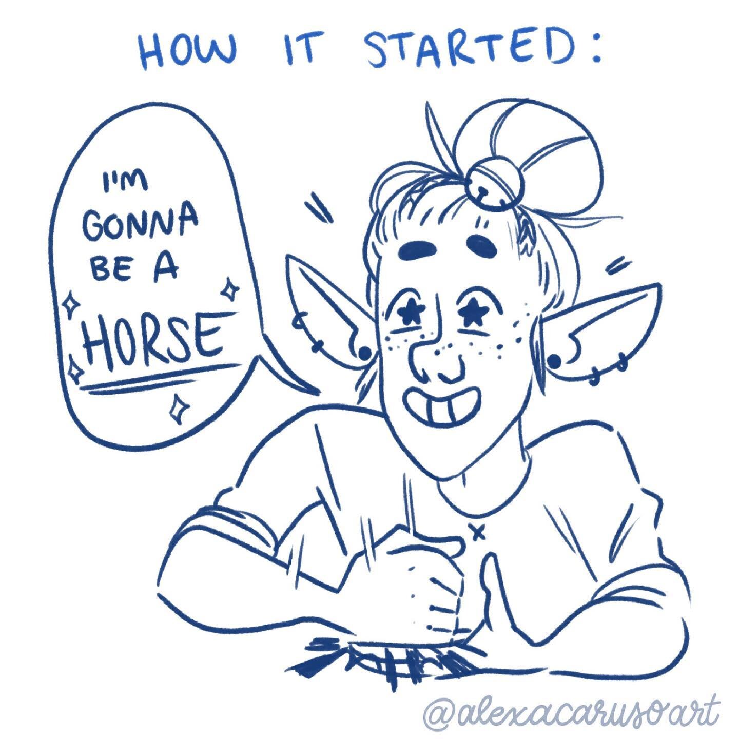Sometimes my DnD character is a horse and it always goes 100% as planned. For sure for sure for sure. 
&bull;
&bull;
&bull;
&bull;
&bull;
#illustration #comics #dnd #dungeonsanddragons
