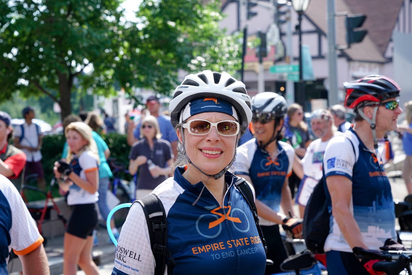 Empire State Ride participants wearing designed apparel