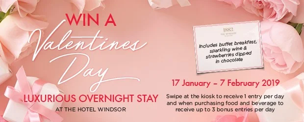 Congratulations to the lucky winner of our Valentine’s Day stay at the Hotel Windsor, GRAEME CLARK!