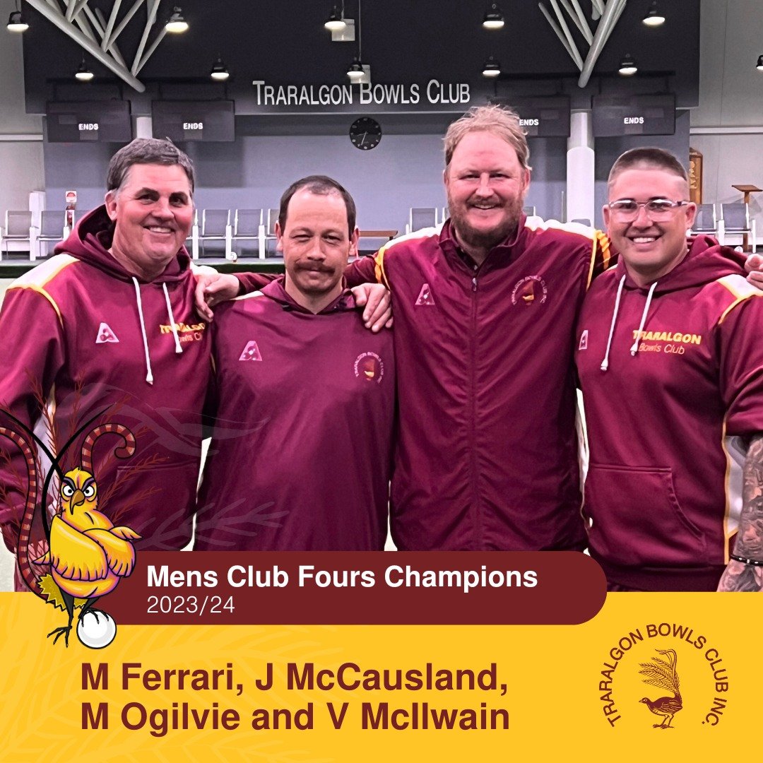 🏆MENS CLUB FOURS CHAMPIONS🏆
Congratulations to Matthew Ferrari, James McCausland, Matthew Ogilvie and Vincent McIlwain who grabbed their mens club fours final win just ahead of tomorrow night's presentation night.