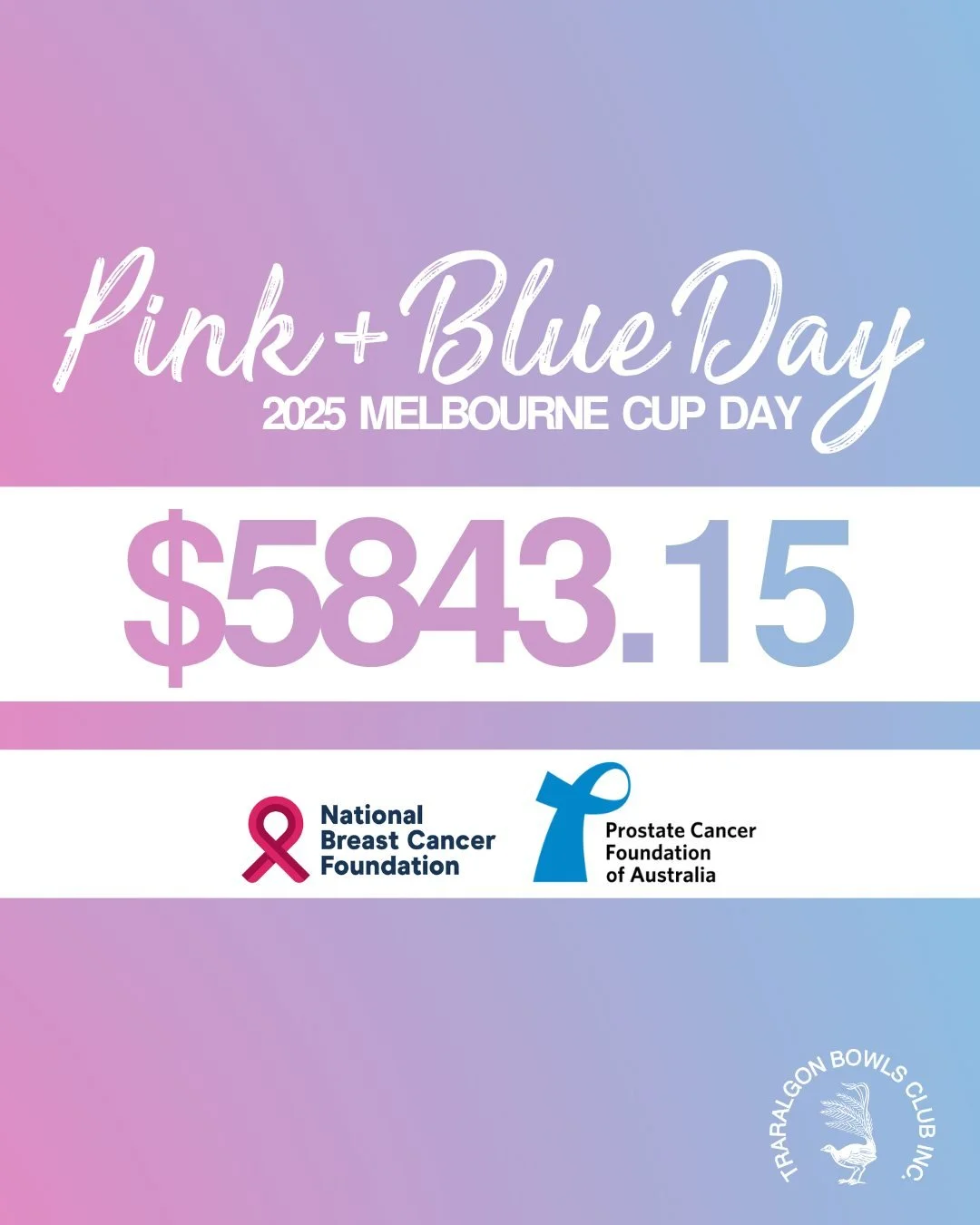 💰OVER $5800 RAISED!💰
Thank you to everyone who joined us for our Melbourne Cup Pink + Blue Charity Day, it was so much fun and very successful. A special thank you to the sponsors of the day for their ongoing support of the day and their generous d