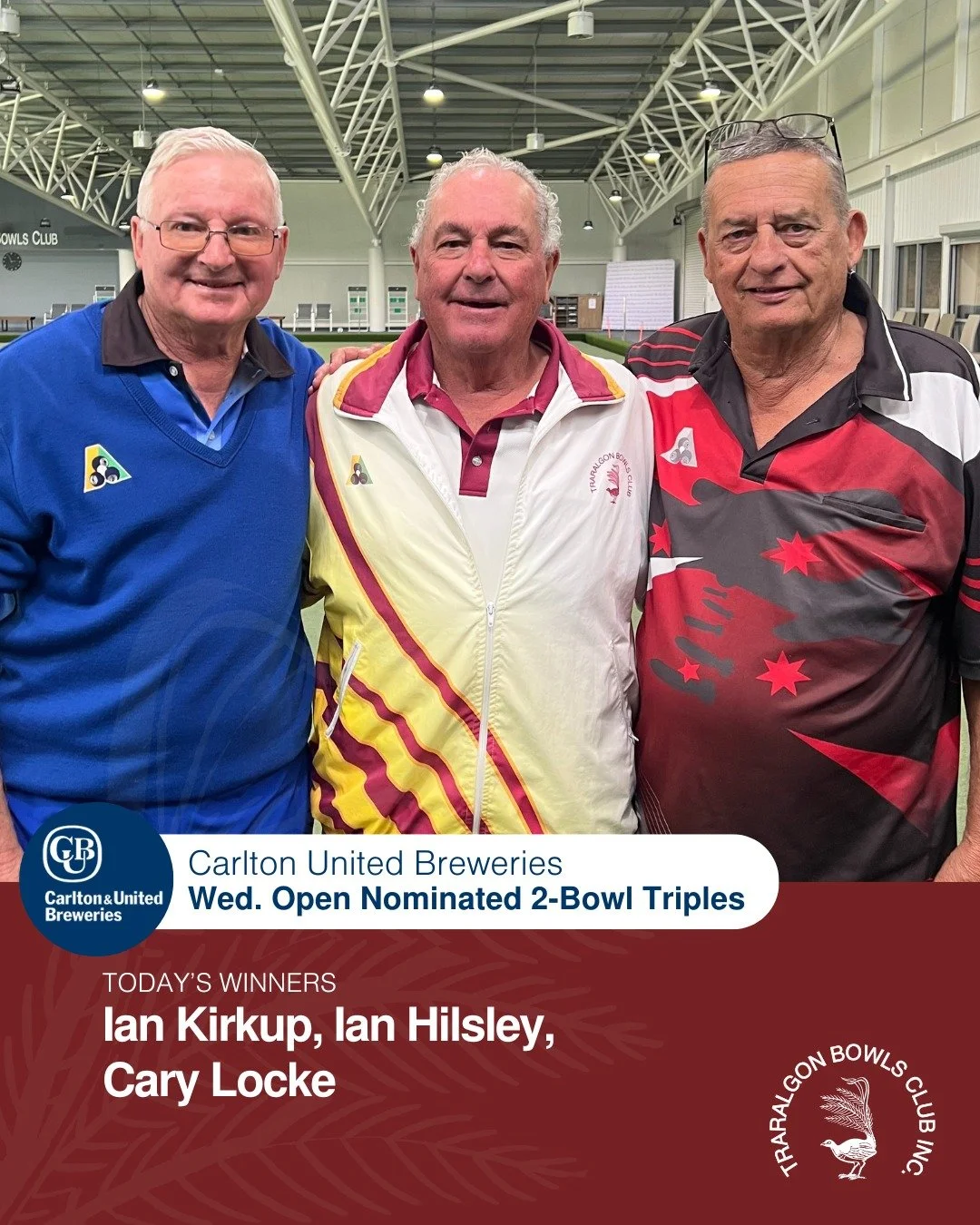 🍻 Carlton &amp; United Breweries WEDNESDAY JACKPOT TRIPLES🍻
The winners of the day were:
🥇Winners: Ian Kirkup, Ian Hilsley, Cary Locke
🥈Runners-up: Kevin Enguell, Gary Bassett, Bill Bishop
The jackpot didn't go off this time.
Thank you to all who
