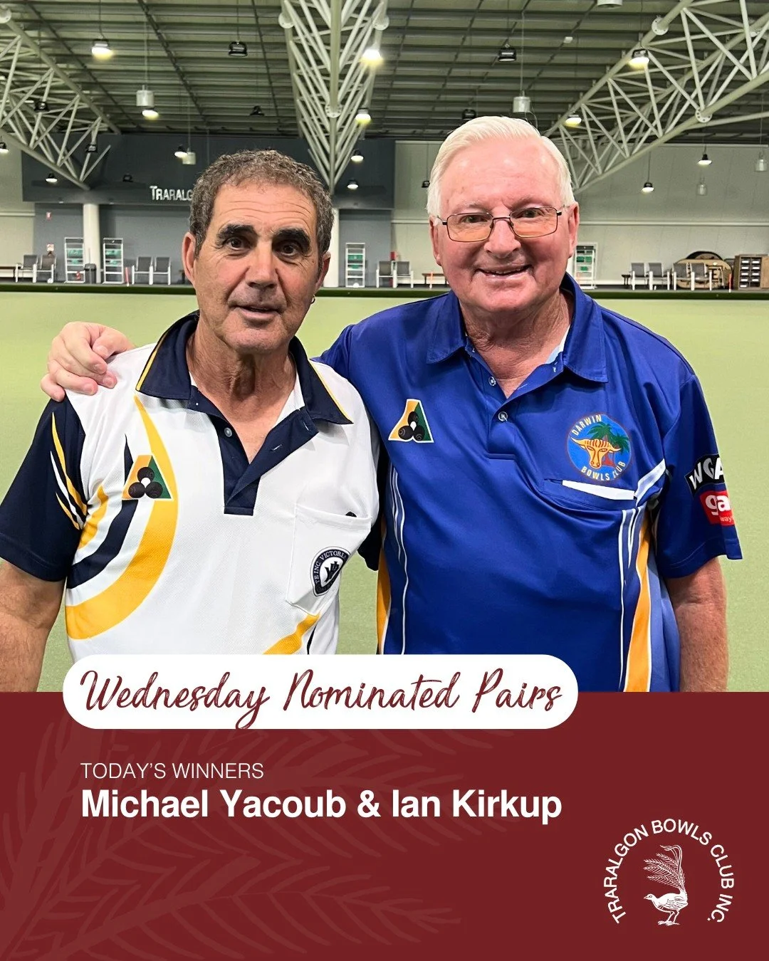 🍐 Wednesday Nominated Pairs🍐
The winners of the day were:
🥇Winners:  Michael Yacoub &amp; Ian Kirkup
🥈Runners-up:  Ian Wills &amp; Derek Hewling
Thank you to all who joined in on the fun. Barry Roscholler &amp; Stan Rycak took home the jackpot.
?