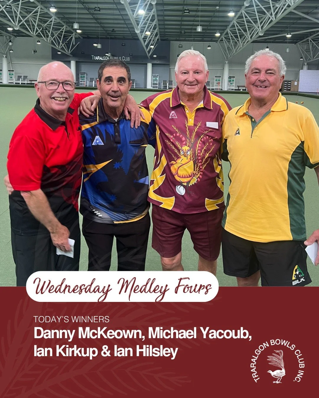 4️⃣WEDNESDAY MEDLEY FOURS4️⃣
Congratulations to the winners of the day:
🥇Winners: Danny McKeown, Michael Yacoub, Ian Kirkup &amp; Ian Hilsley
🥈Runners-up: Maurice Sutcliffe, Ron Baker, Garry Trewin &amp; Bill Francis
Thank you to all who joined in 
