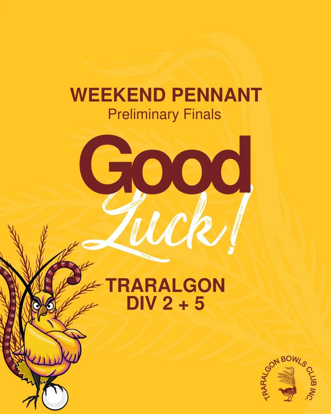 🍀GOOD LUCK DIV 2 &amp; 5
We wish DIV 2 and DIV 5 good bowling today for their preliminary finals at the Warragul Bowling Club today. If you can, please get over and support them.