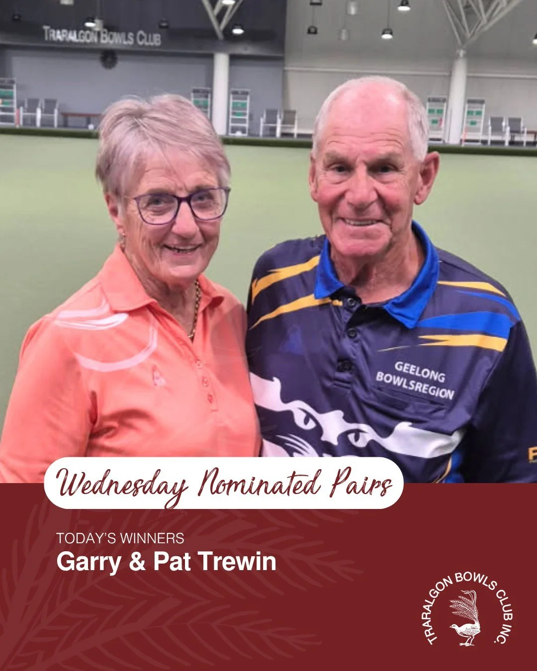 🍐 Wednesday Nominated Pairs🍐
The winners of the day were:
🥇Winners:  Garry &amp; Pat Trewin
🥈Runners-up:  Rosie Lorenz &amp; Kathy Smiles
Thank you to all who joined in on the fun this season. 
We hope to see you all back next season.