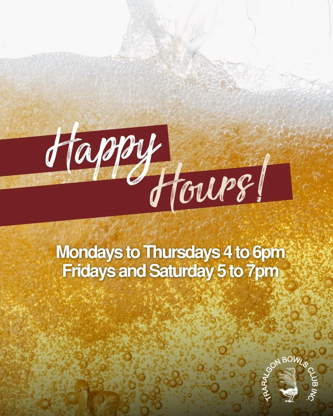 🍻NEW HAPPY HOURS!! 
Join us 4-6pm Mondays, Tuesdays, Wednesdays and Thursdays for two happy hours! Don&rsquo;t worry our Fri+Sat 5-7pm happy hours aren&rsquo;t going anywhere.