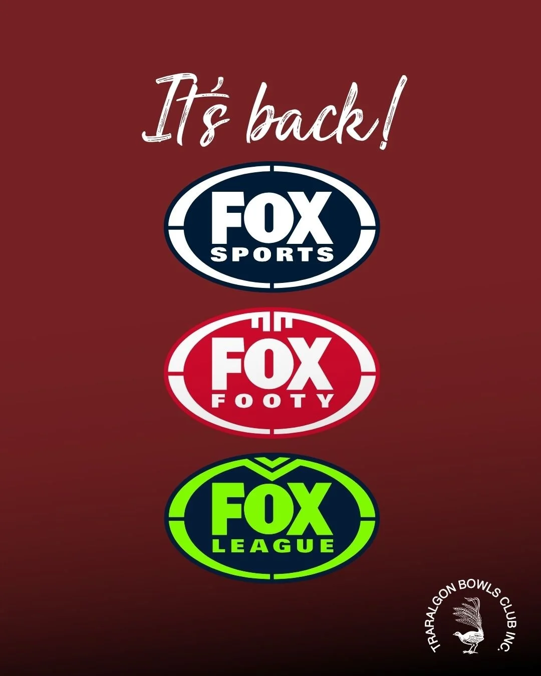 FOX SPORTS IS BACK AT THE CLUB.
Every game of AFL and NRL live, watch it with us.