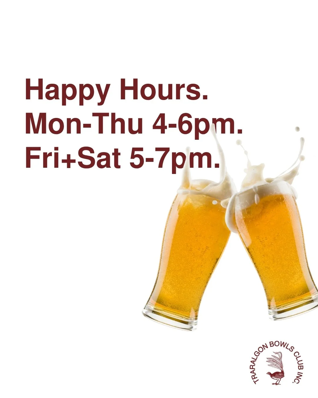 🍷🍺IT FEELS LIKE FRIDAY, BUT YOU DON'T HAVE TO WAIT!
Join us Mondays to Thursdays from 4&ndash;6pm, or Fridays and Saturdays from 5&ndash;7pm for great deals on wine and tap beer. Catch up with your mates and make your arvo even better &ndash; see y