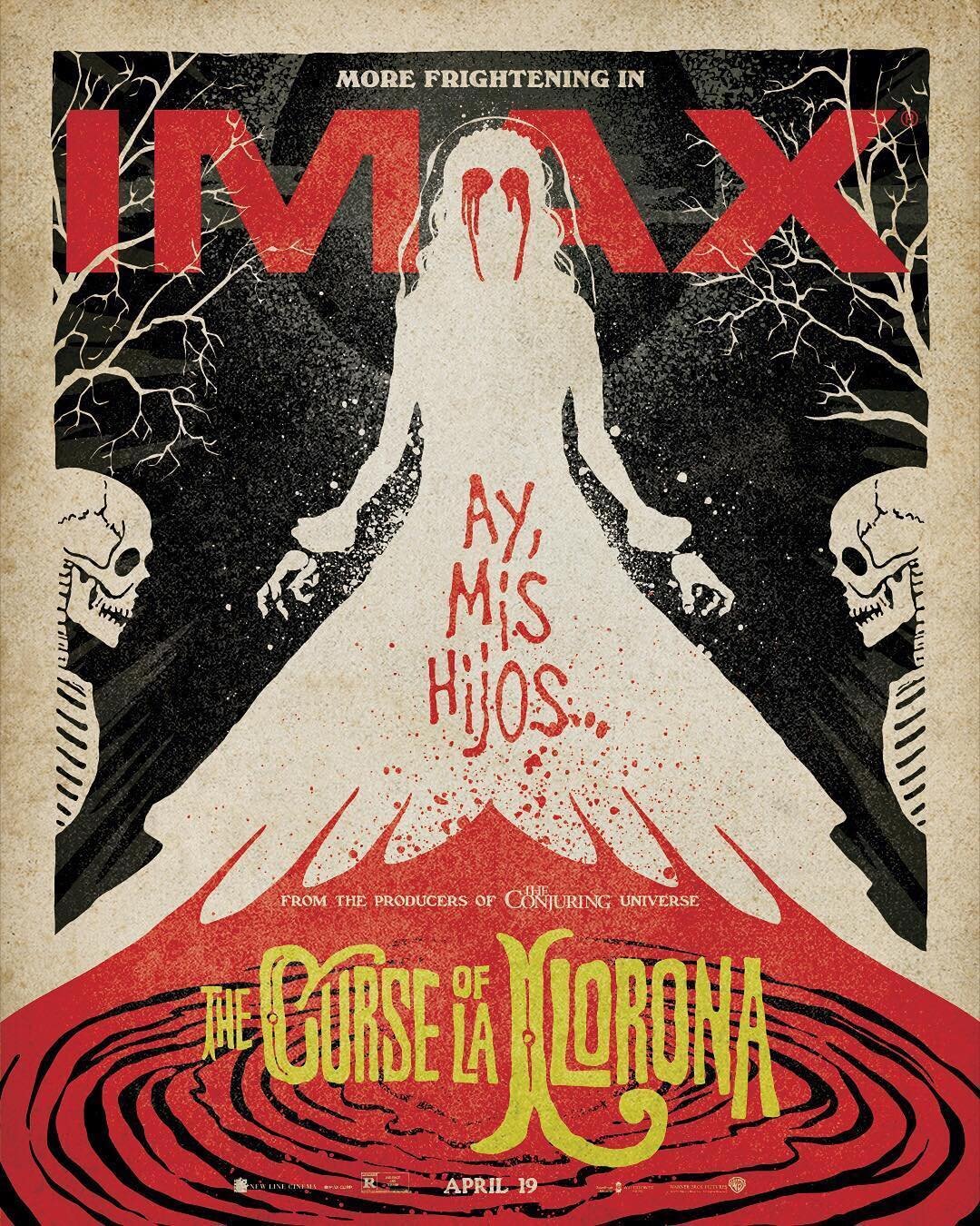 This retro take on our @lalloronamovie is so much fun! This is an IMAX exclusive by @thebutcherbilly. Only one more day until La Llorona is unleashed in theaters... get ready for her!