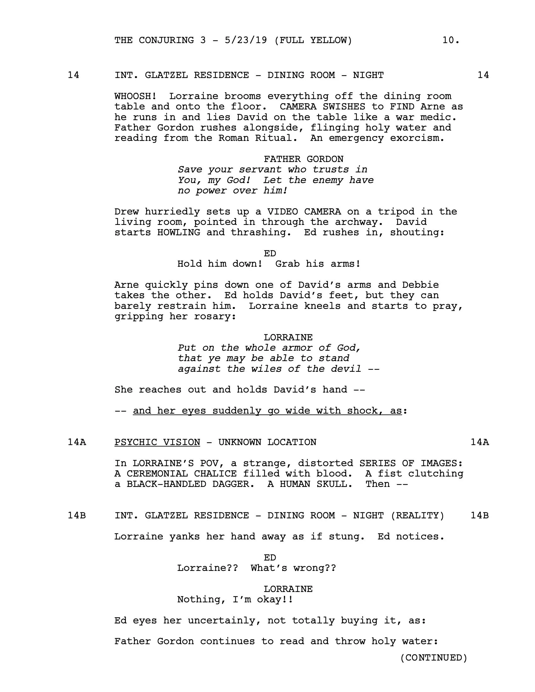 Exorcism Script The Conjuring Exorcism Script