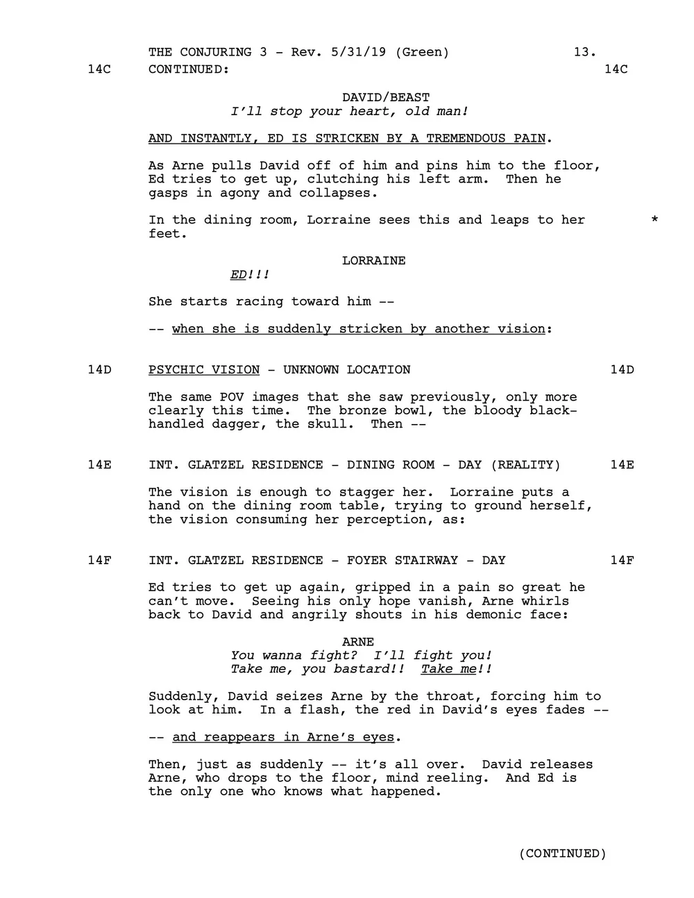 The Conjuring Exorcism Script