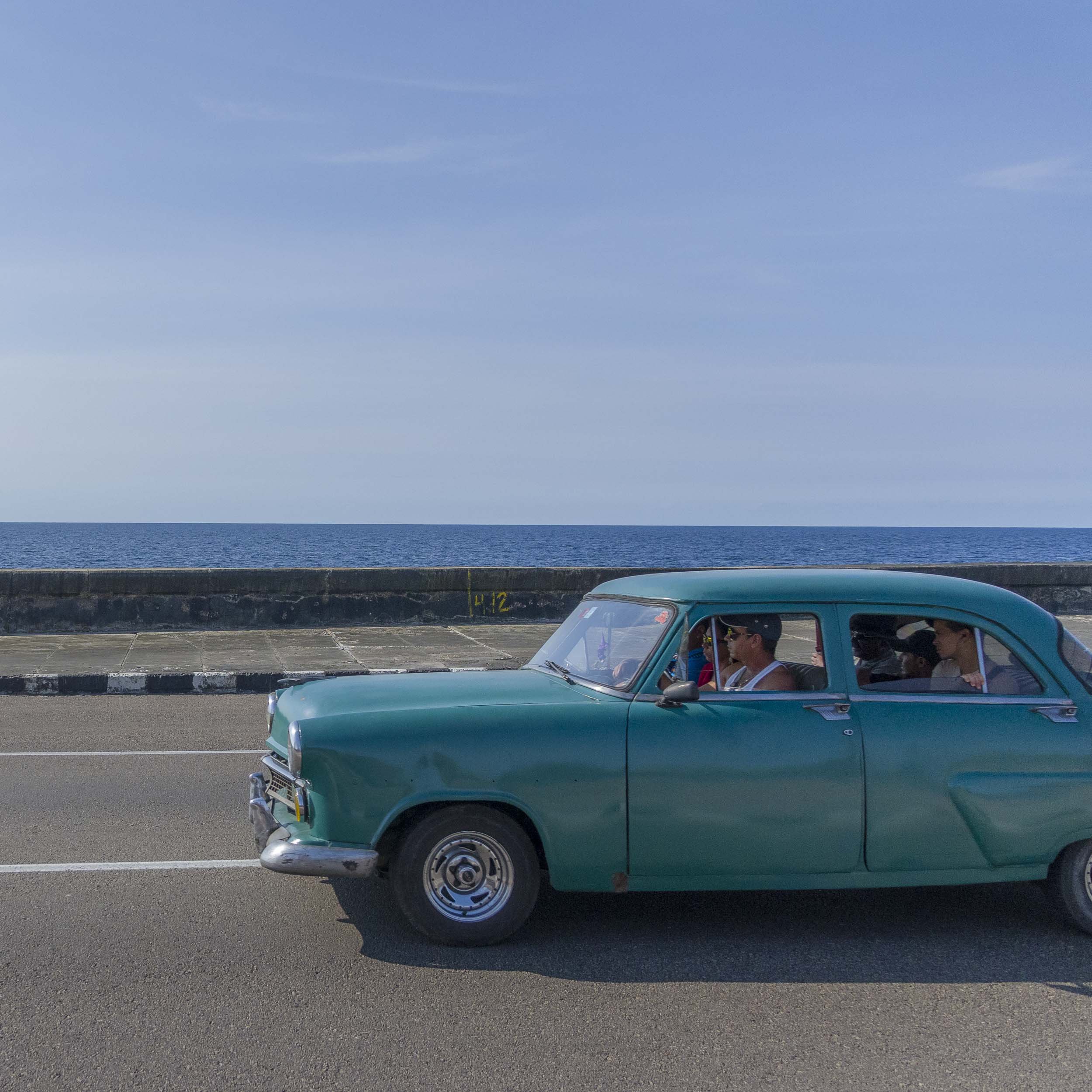 Old Green Car, Melecon, Havana