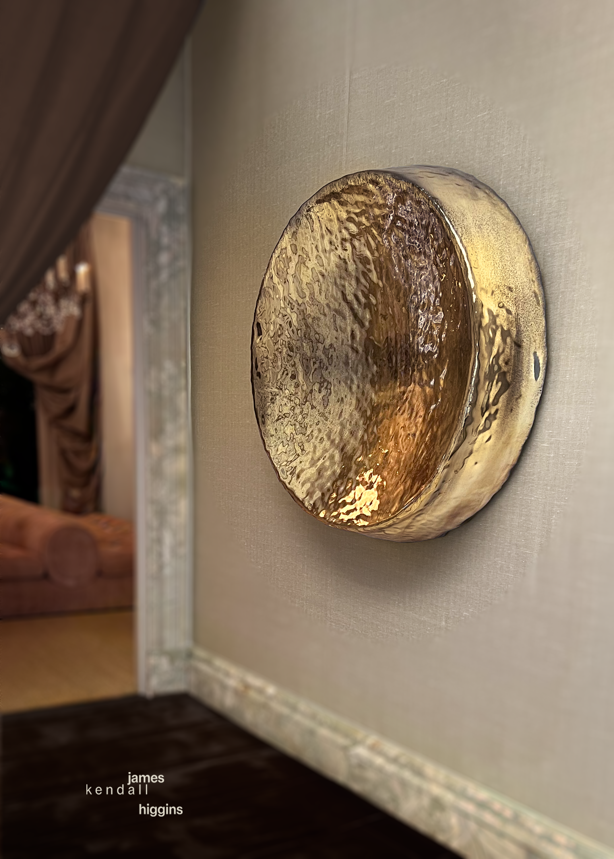  0189.2025    Silver Emulsion  
46” Diameter x 9” Depth 
hand sculpted concave silver emulsion  
suspended in polymer resin on panel 
signed in verso 

