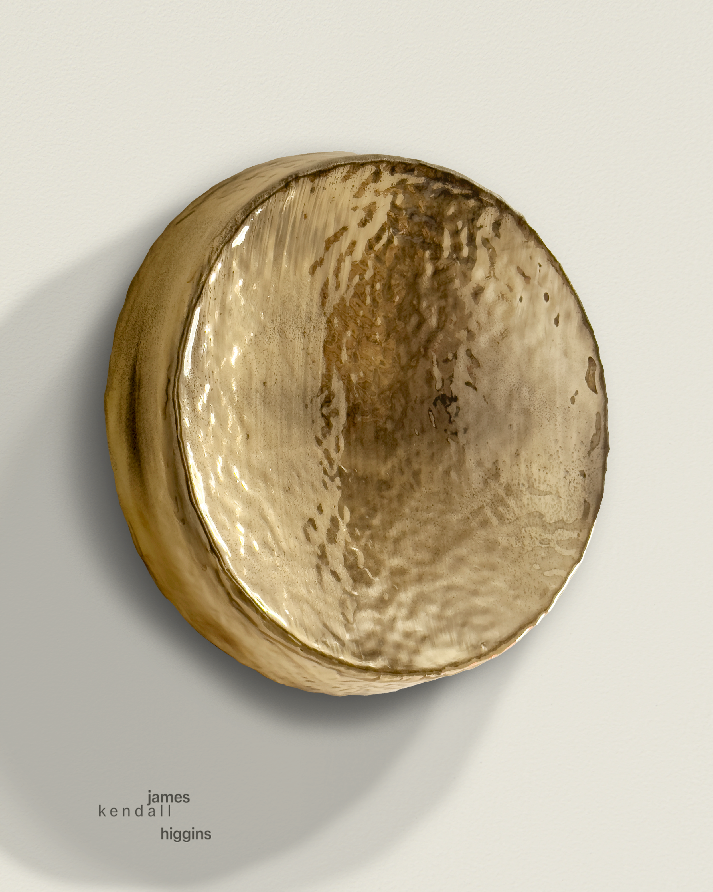   0189.2025     Silver Emulsion     
46” Diameter x 9” Depth  
hand sculpted concave silver emulsion   
suspended in polymer resin on panel  
signed in verso 