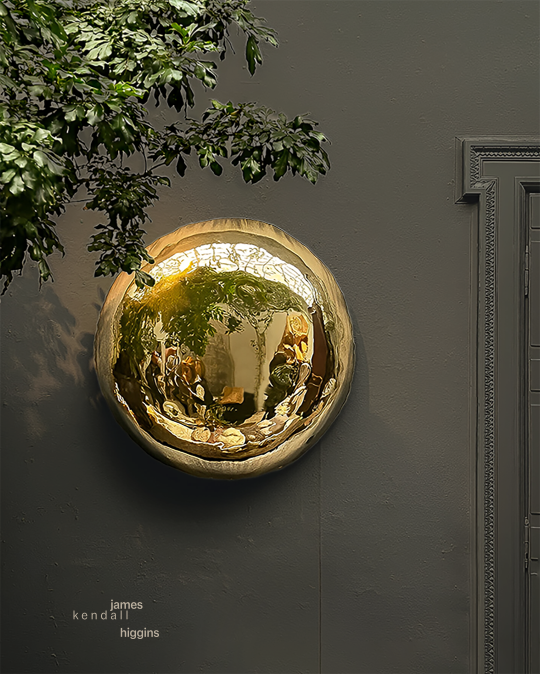  0198.2023    Silver Emulsion  
35” Diameter x 9” Depth 
hand sculpted convex silver emulsion 
polymer resin and Italian marble dust on panel 
signed in verso 