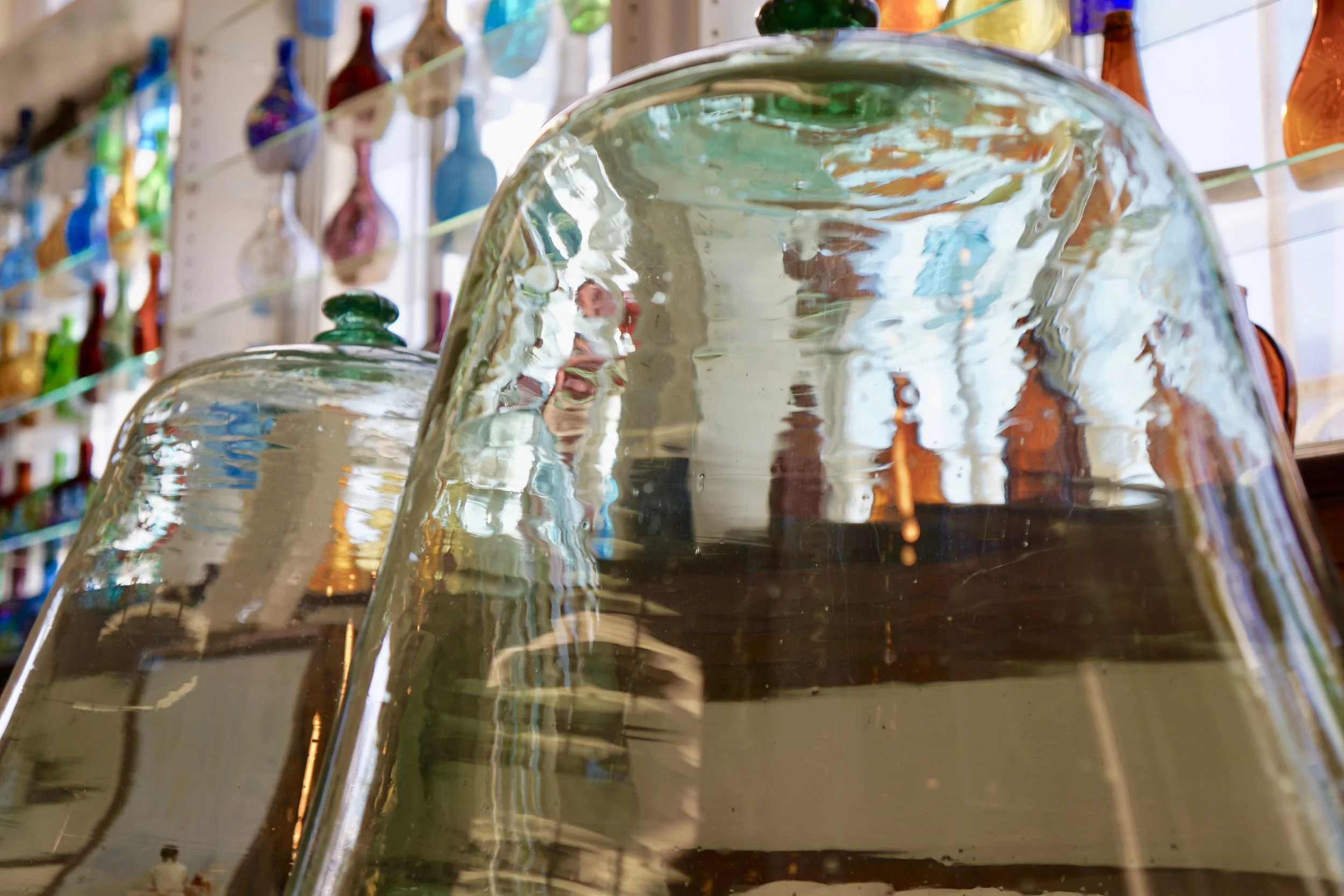 A photo of historic glass artifacts.