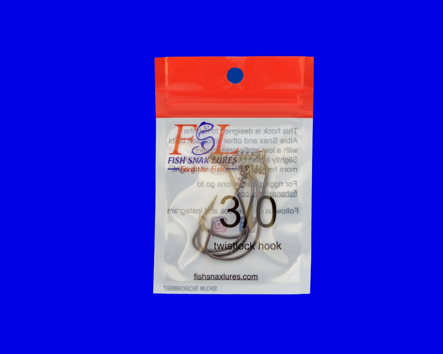 3-0 Twistlock Hooks 4 Pack Fish Snax Lures 3-0 Twistlock Hooks 4 Pack Fish Snax Lures
