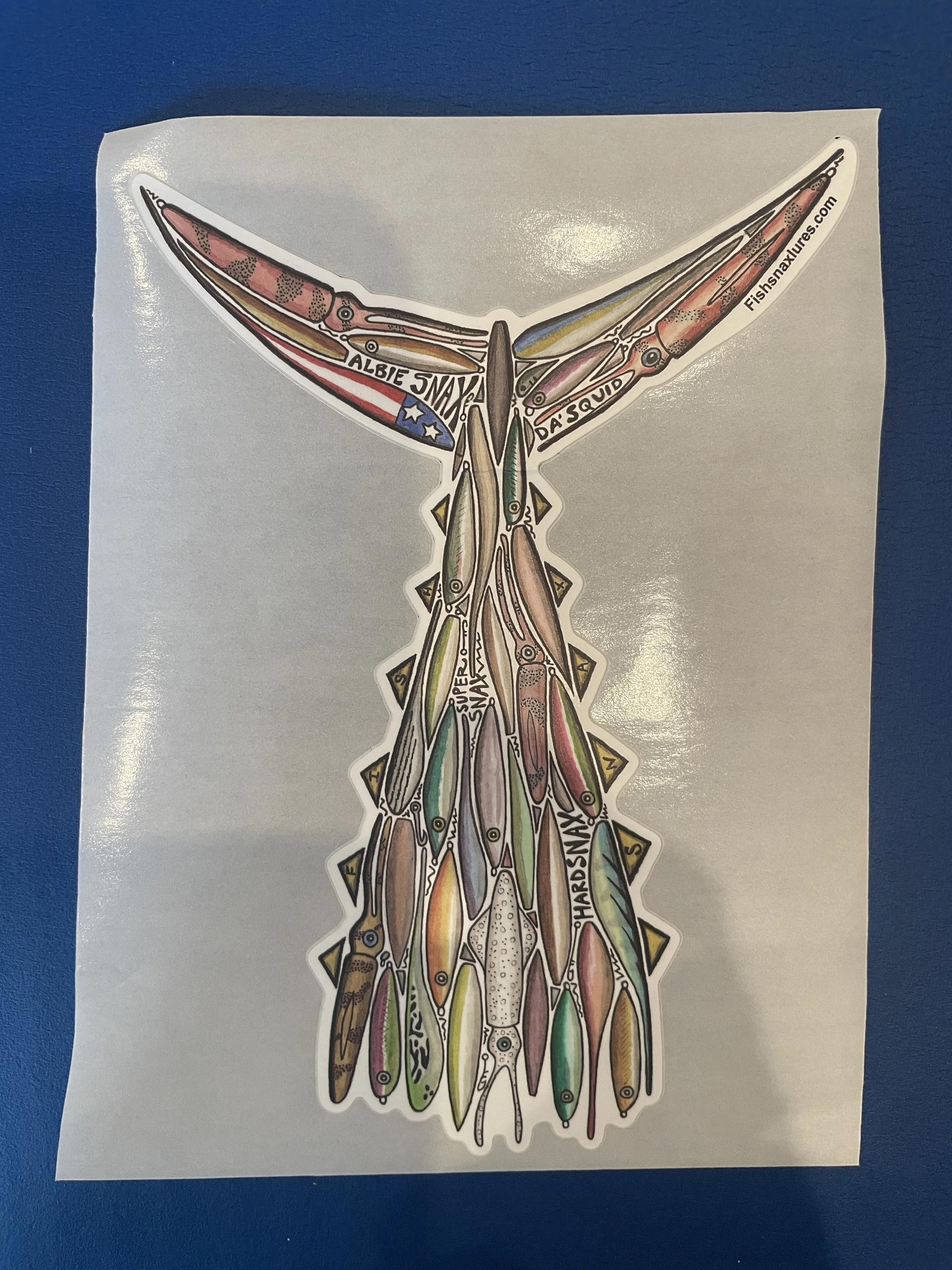 Fish Snax Lures Tuna Tail Sticker