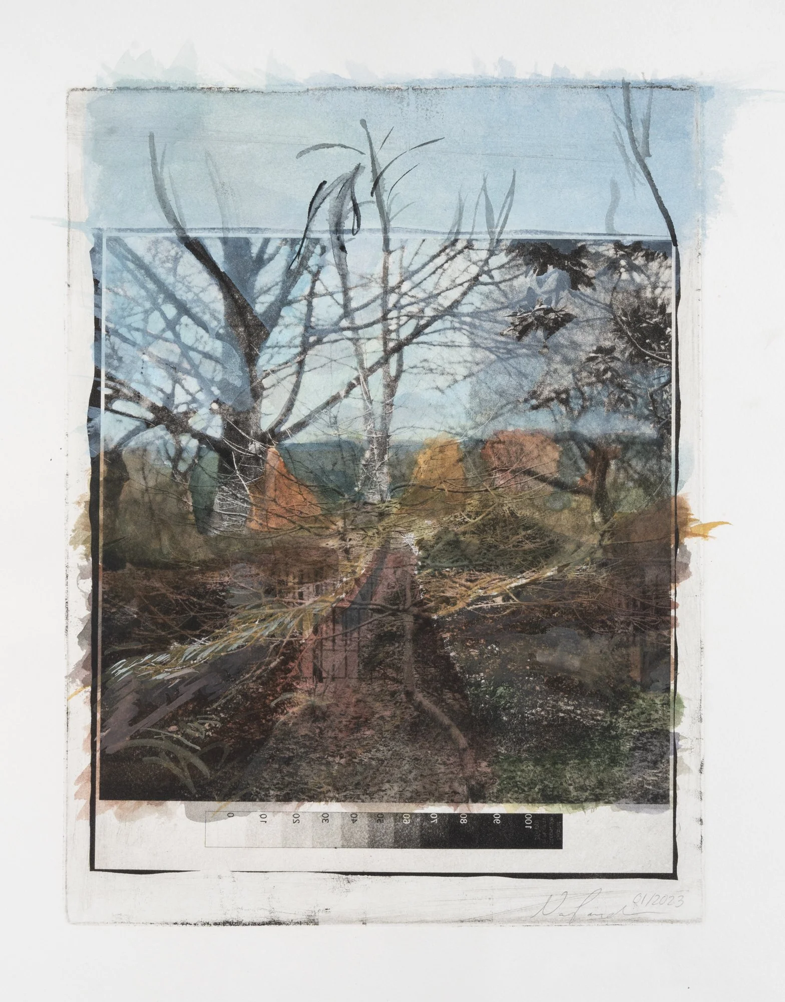Fairytales, 2023
Watercolor on photogravure,
10" x 8"