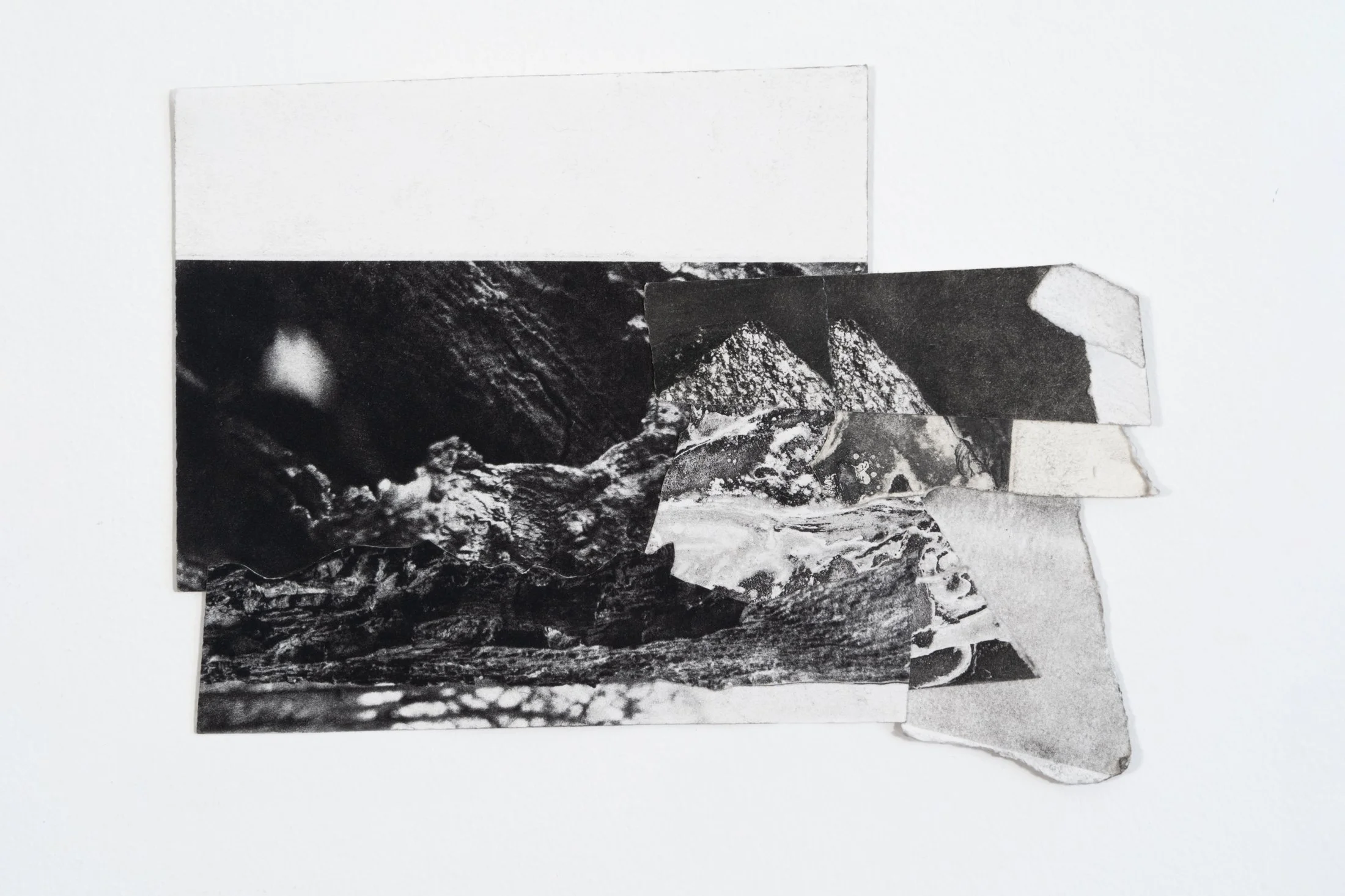 Tree Pools, 2022,
Collaged photogravure and whiteground etching,
7” x 10”