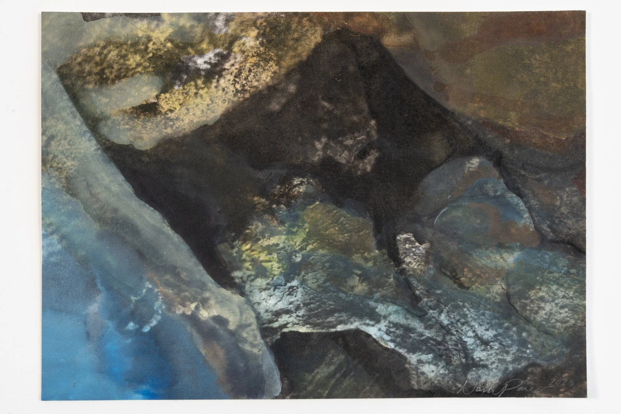 Underwater, 2023, 
Watercolor on photogravure, 
6.75" x 9.5”