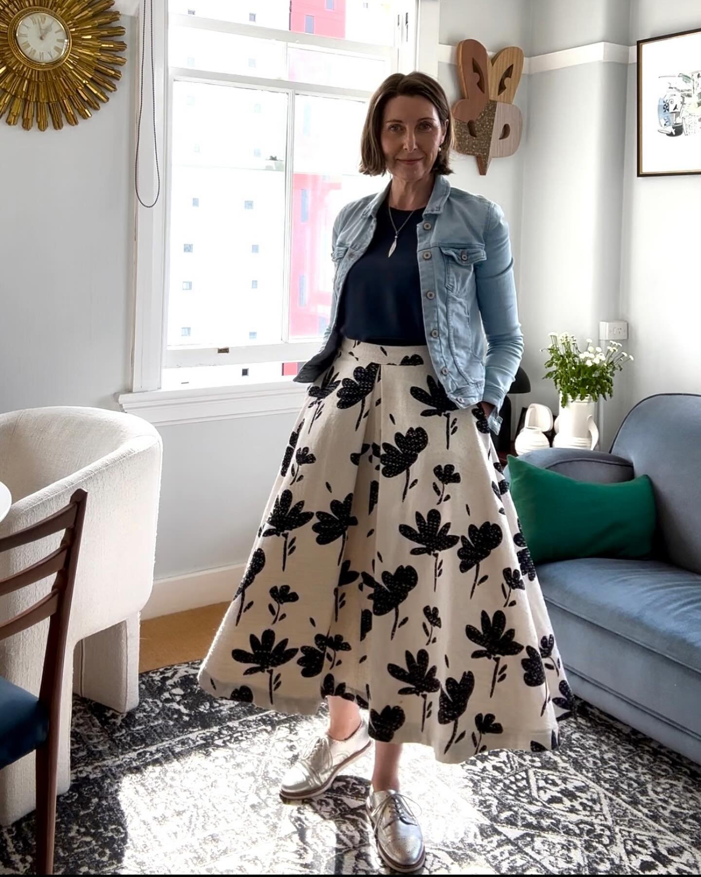 Today&rsquo;s outfit is a good example of falling back in love with clothes already in the wardrobe. This fabulously voluminous skirt is one I made 5 years ago (love the weighty swing of it and the pockets!) The silk top I&rsquo;ve owned for at least