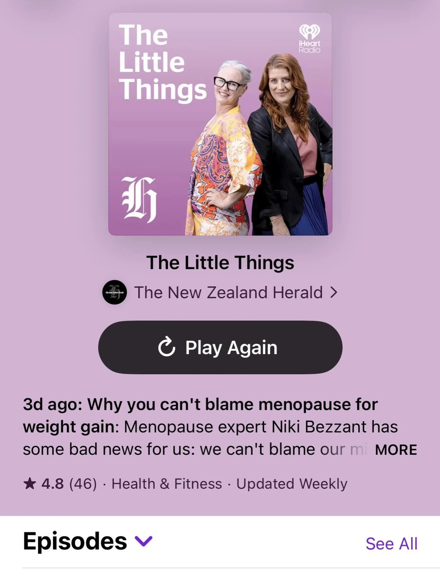 Really enjoyed my latest chat on the Little Things podcast with Francesca and Louise. We didn&rsquo;t talk just about weight gain! We covered lots of territory relating to the new IMS guidelines for menopause and midlife health, including sarcopenia,