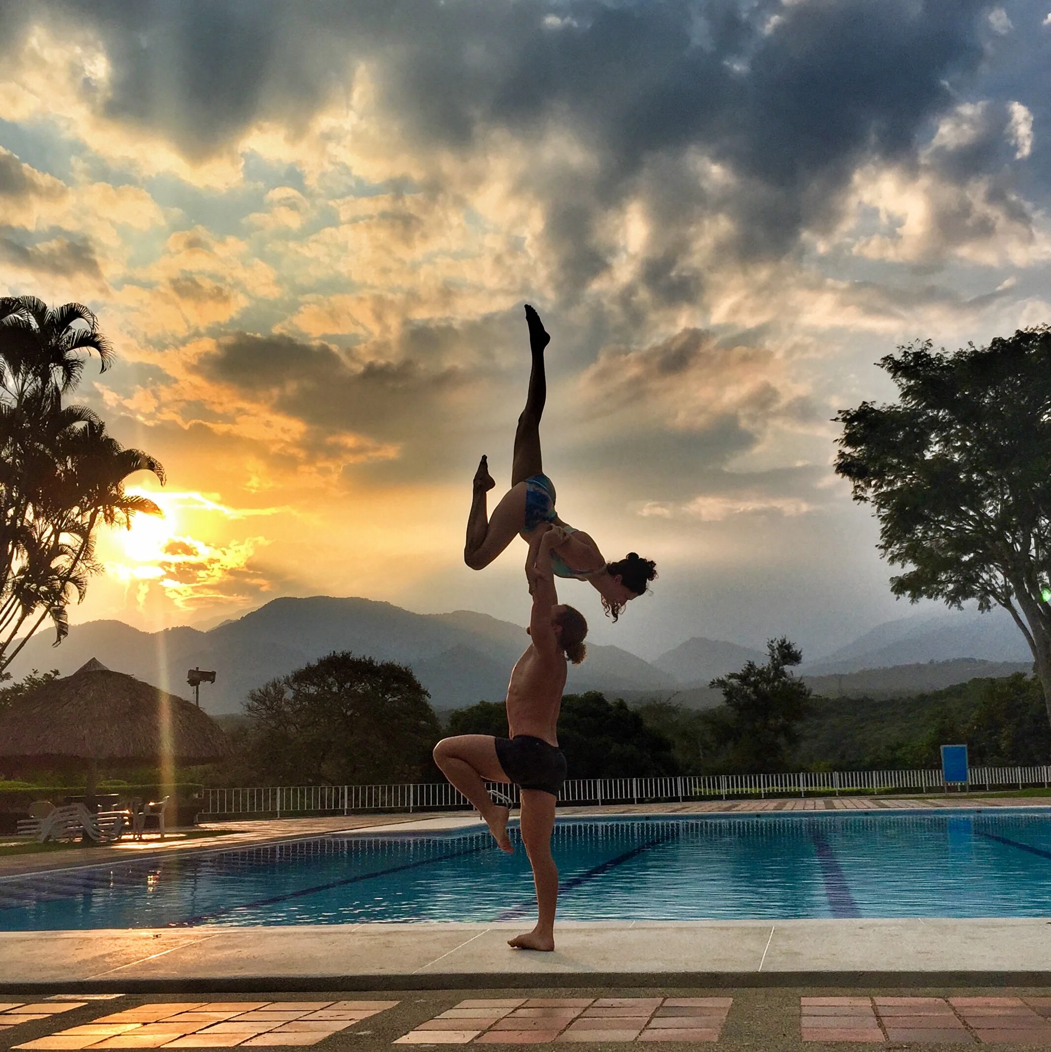 AcroYoga by the Pool