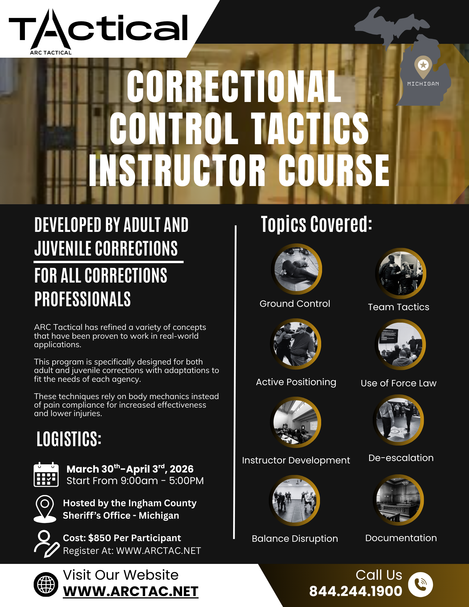 Michigan - Correctional Control Tactics Instrutor Course