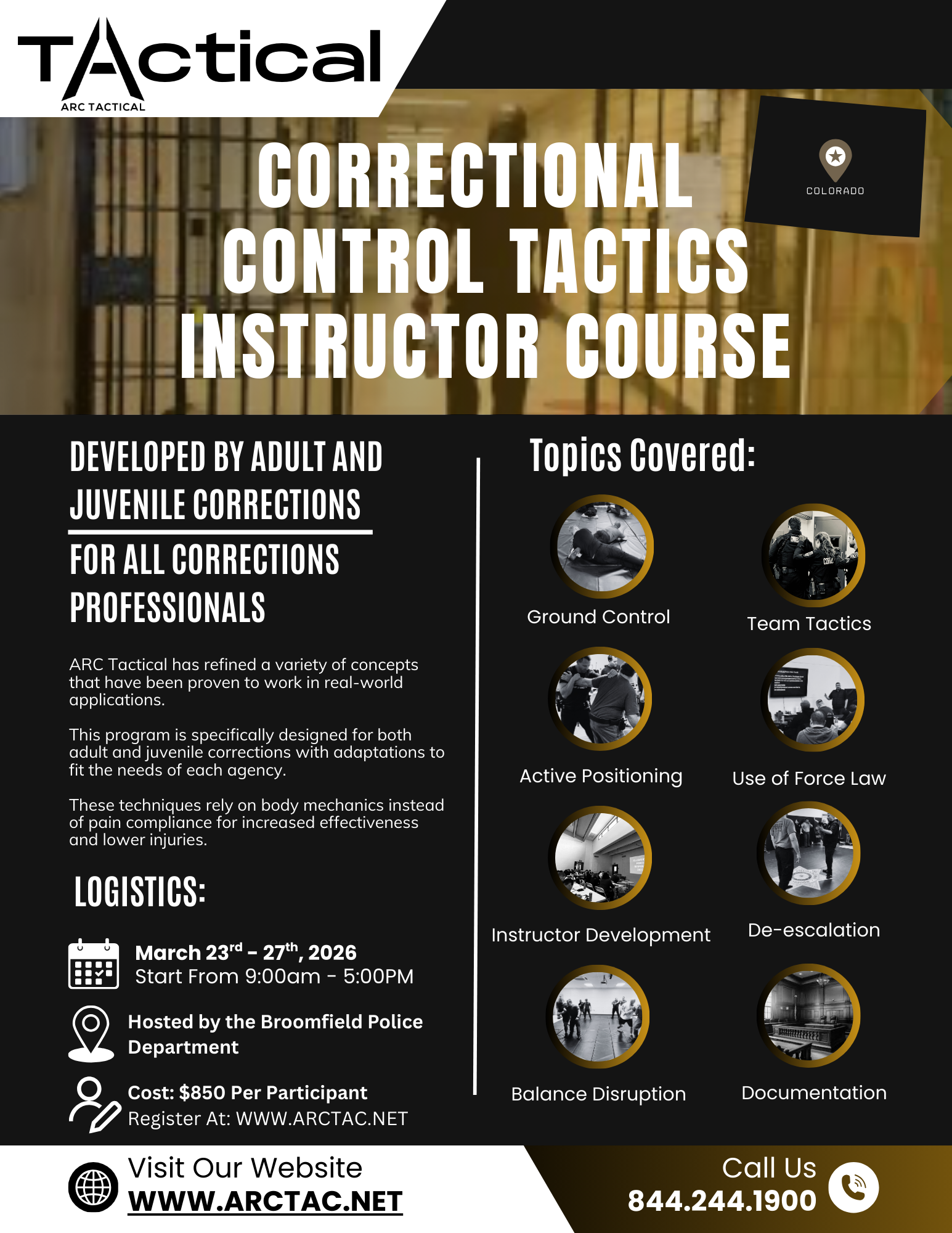 Colorado - Correctional Control Tactics Instructor Course