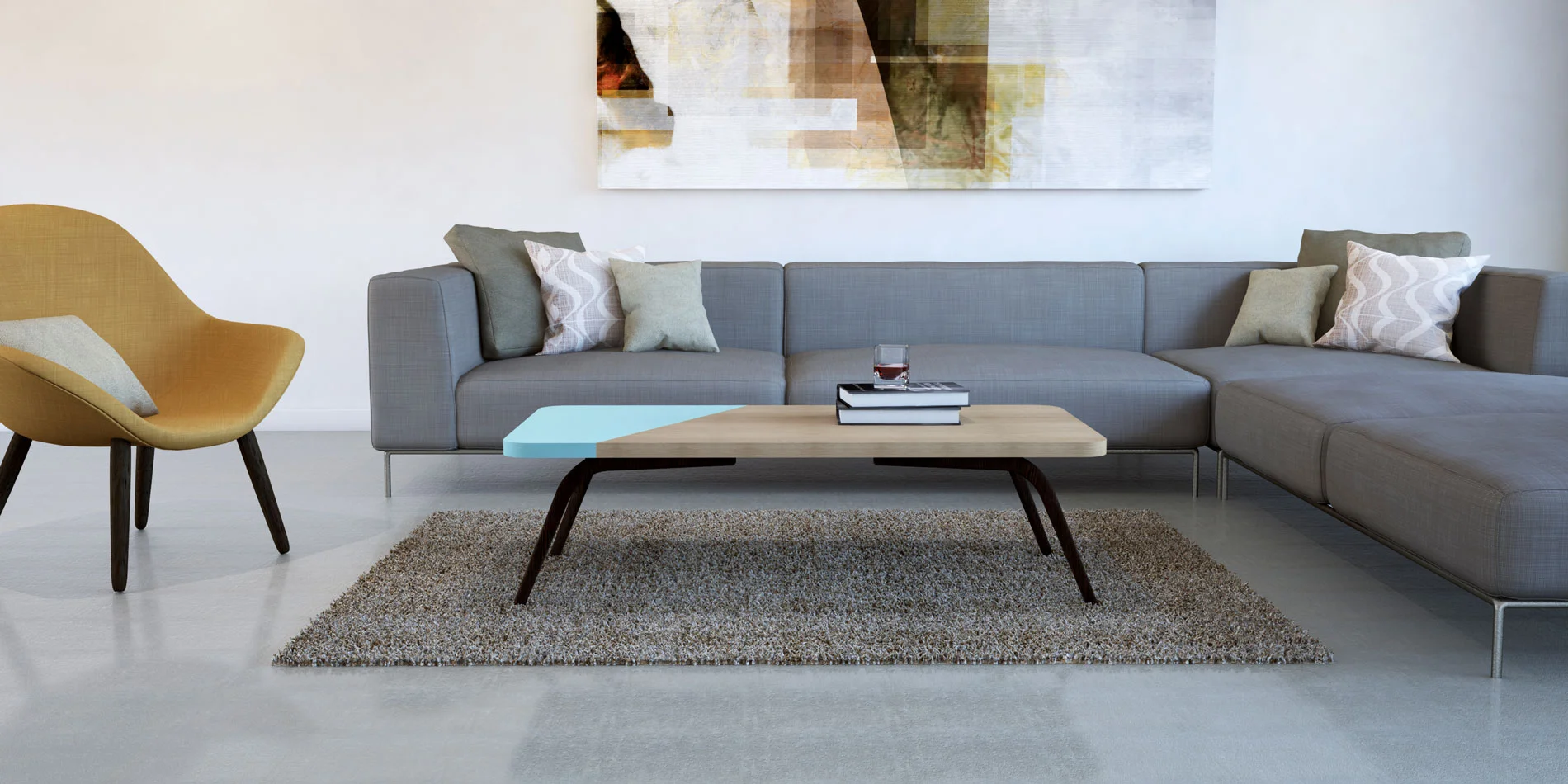 Dipped Ash™ Coffee Table - Blue