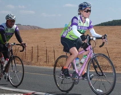 She completed the Marin Metric Century ride, raising money for the Leukemia and Lymphoma Society.
