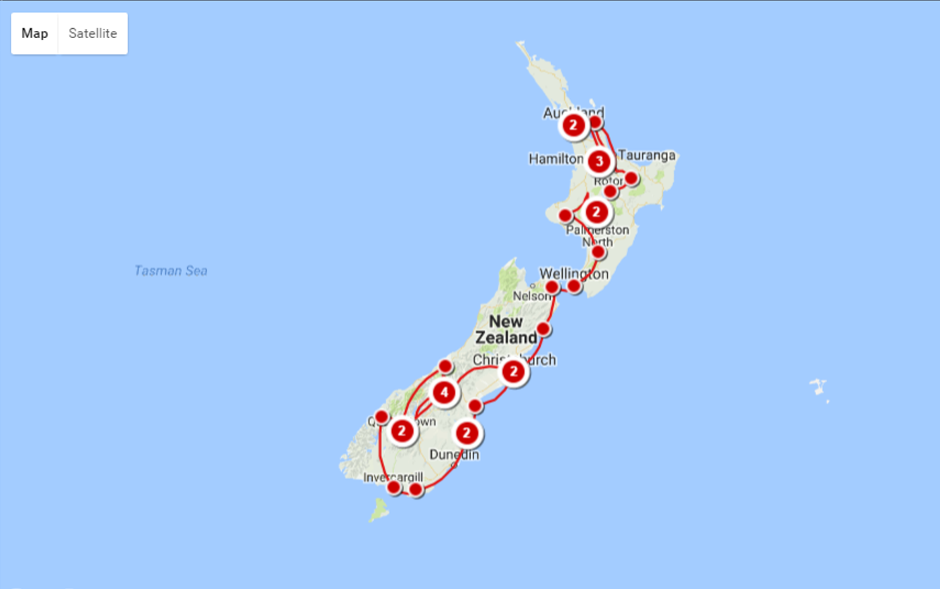 Our 28 day itinerary.