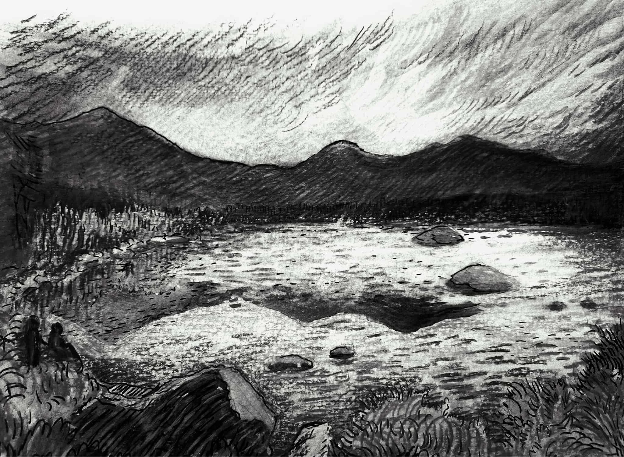 Baxter State Park Charcoal Version  
