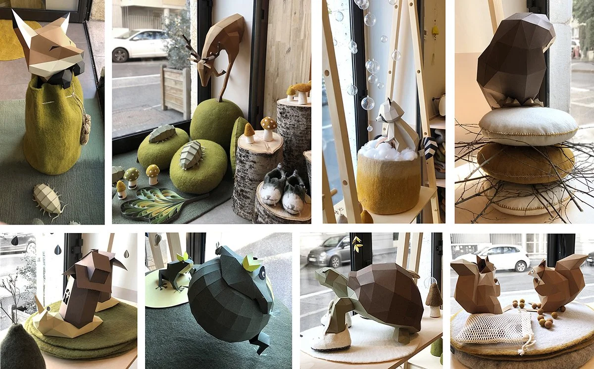 Etalagisme étalagisme Vitrine Display Merchandising Scénographie boutique visual merchandiser retail display window display visual art store display paper designer paper sculpture paper windows display set design
